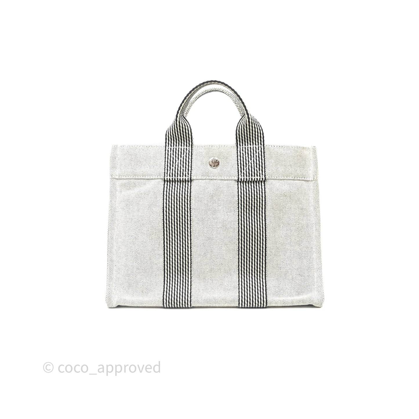 Hermès Herline Tote Bag Grey Canvas Palladium Hardware