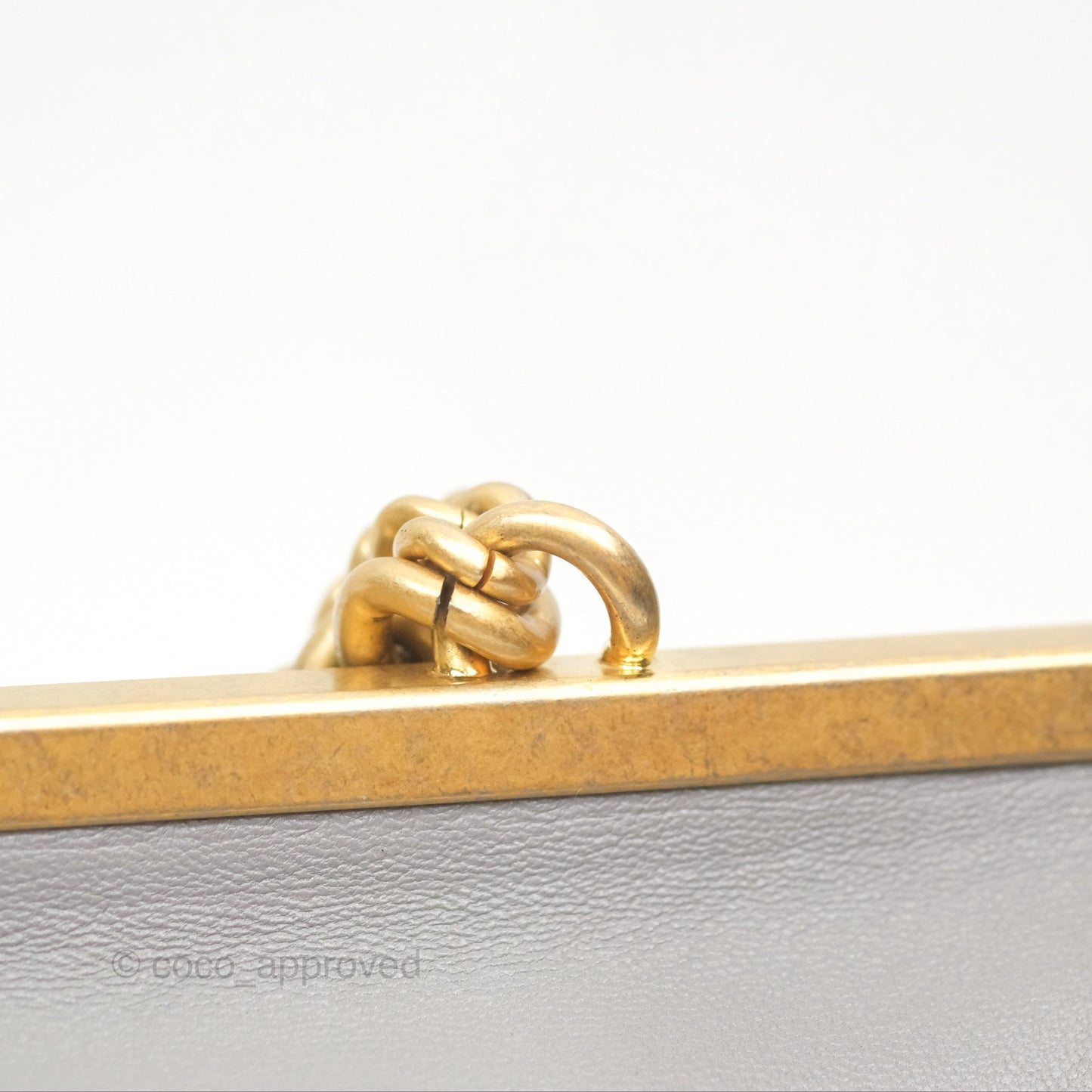 Chanel Small Quilted Coco Luxe Flap Bag Grey Calfskin Aged Gold Hardware