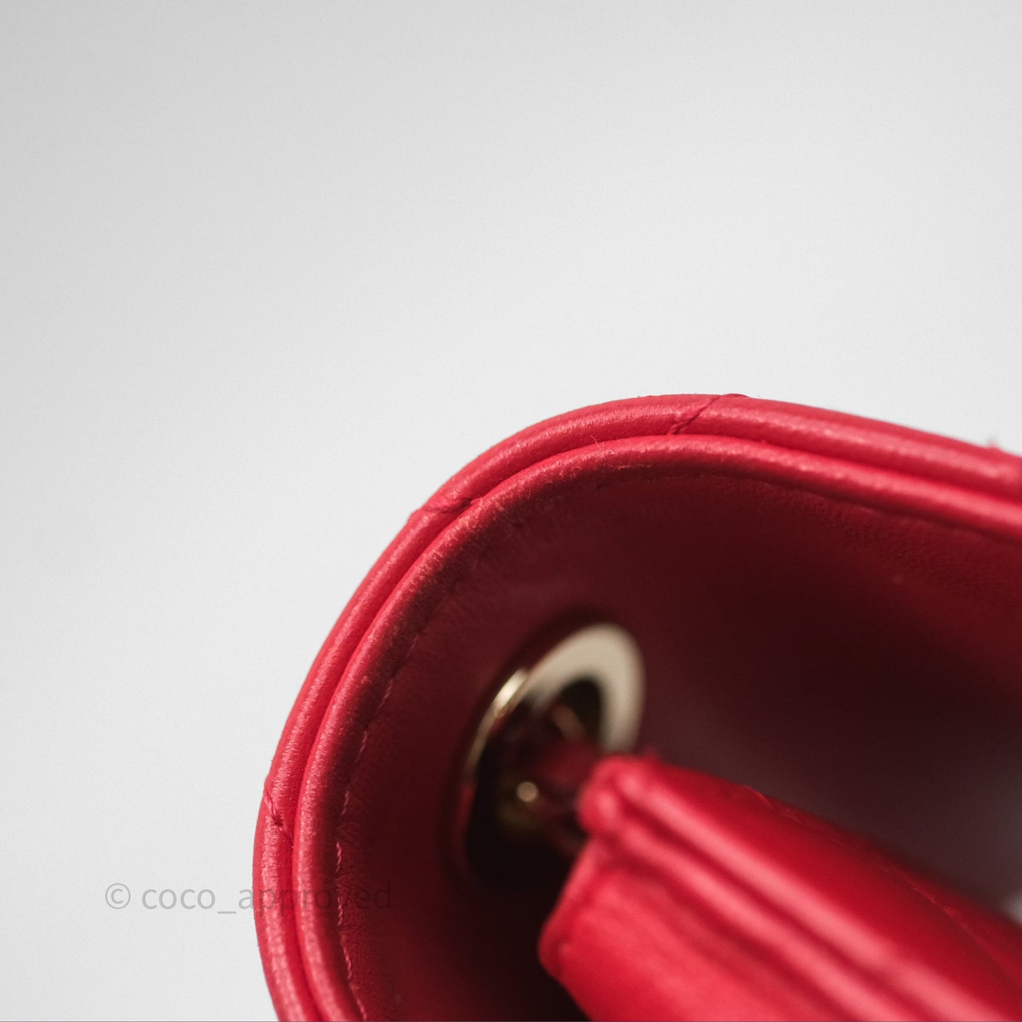 Chanel Mini Quilted Trendy CC Clutch With Chain Red Lambskin Gold Hardware