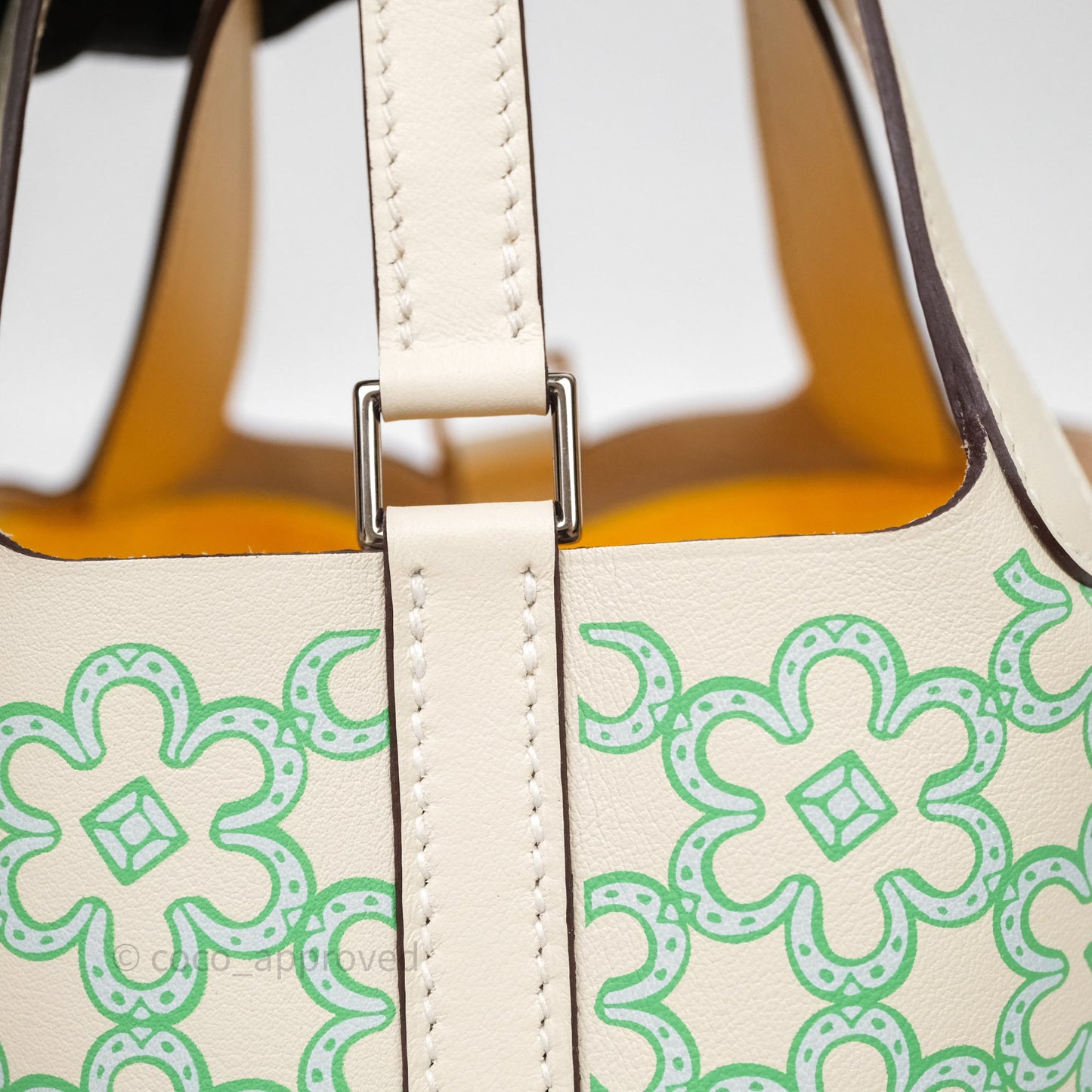 Hermès Micro Picotin 14 Lucky Daisy Nata I2 Vert Swift Palladium Hardware