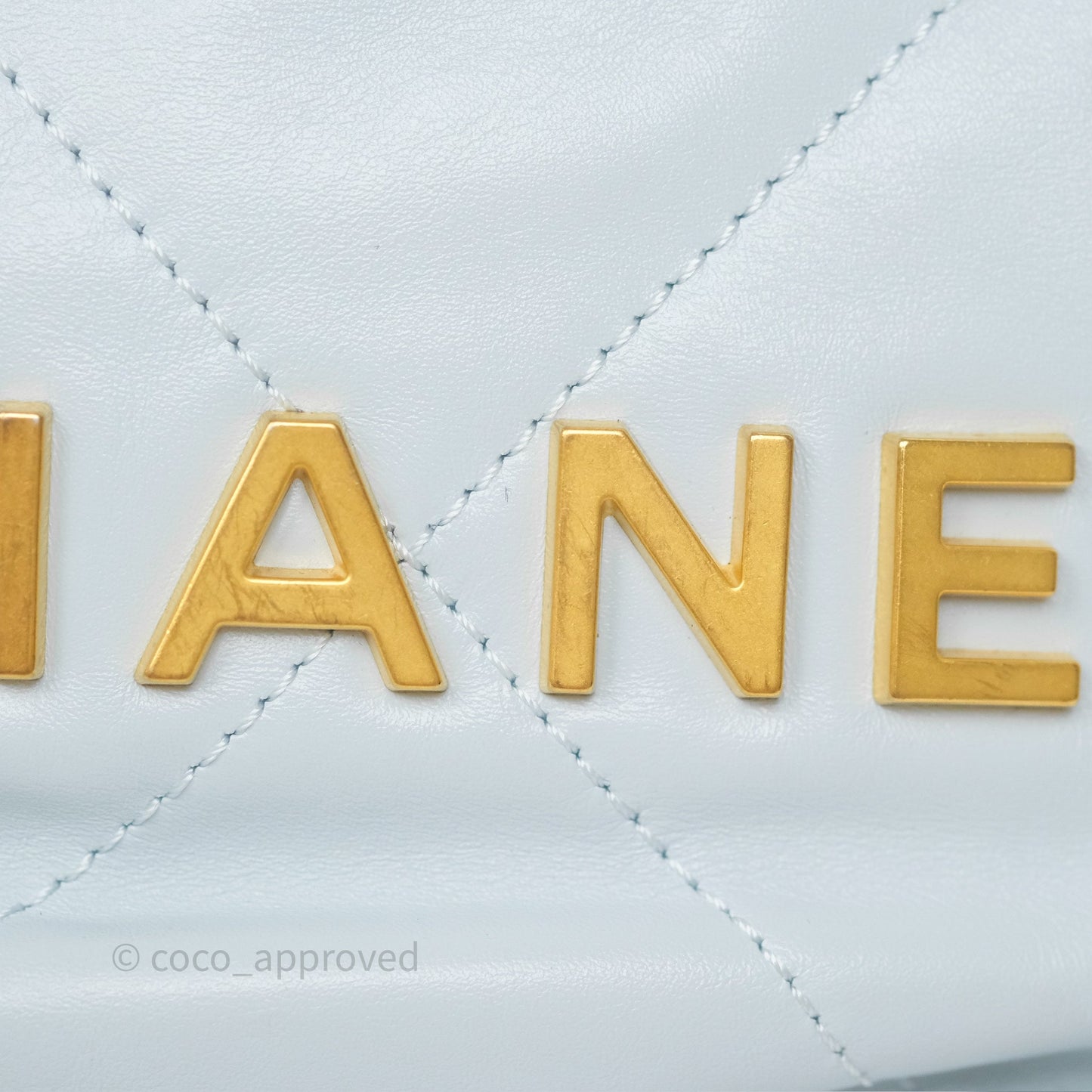 Chanel 22 Mini Bag Light Blue Shiny Crumpled Calfskin