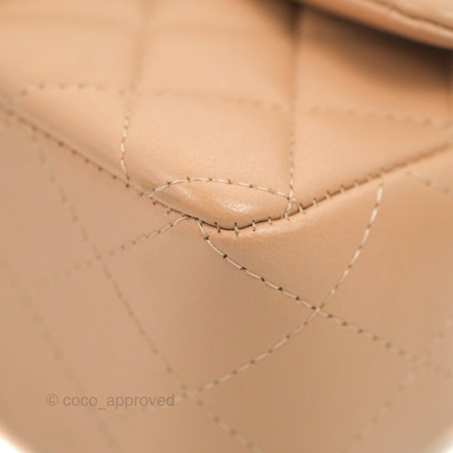 Chanel Top Handle Mini Rectangular Flap Bag Beige Lambskin Gold Hardware