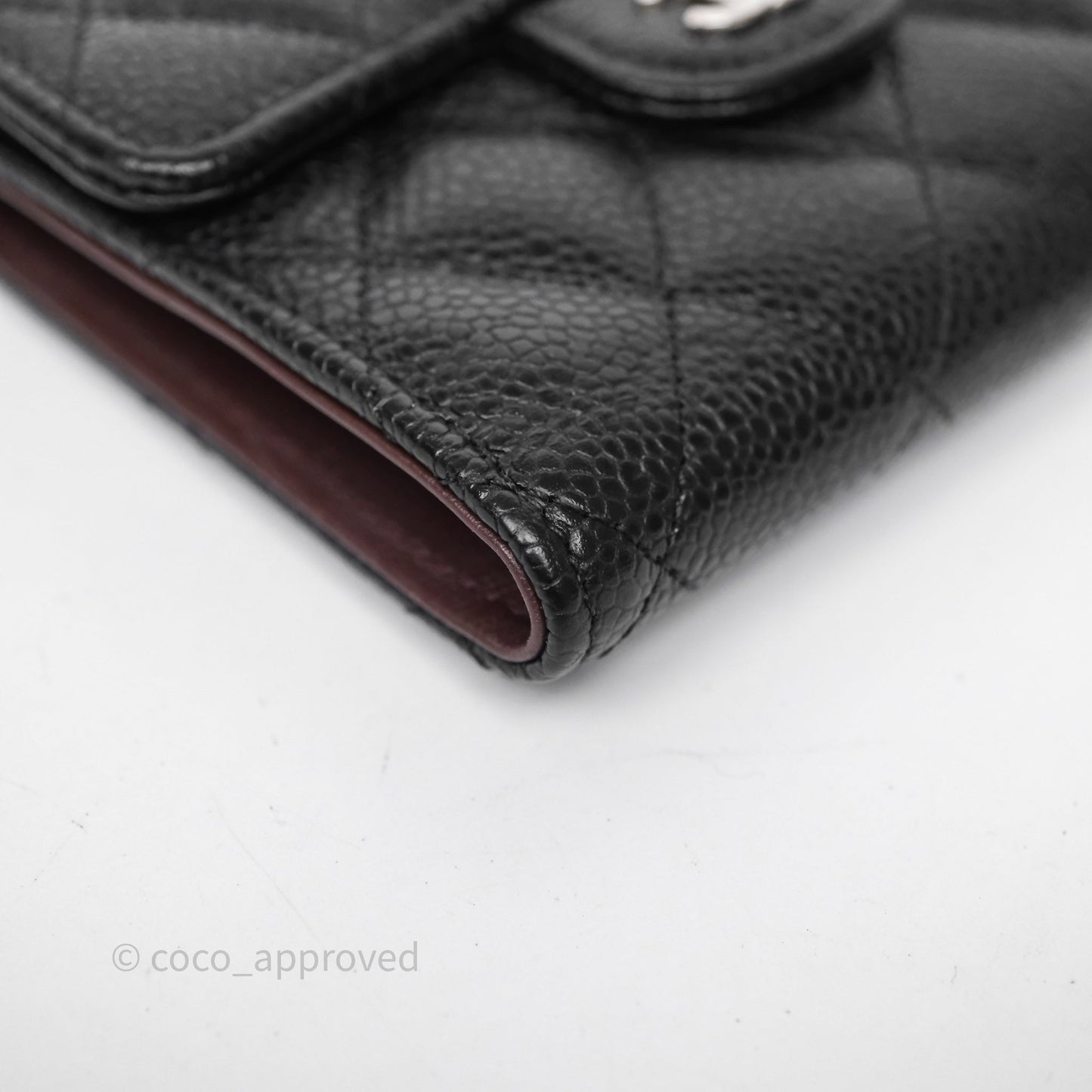 Chanel Classic Short Flap Wallet Black Caviar Silver Hardware