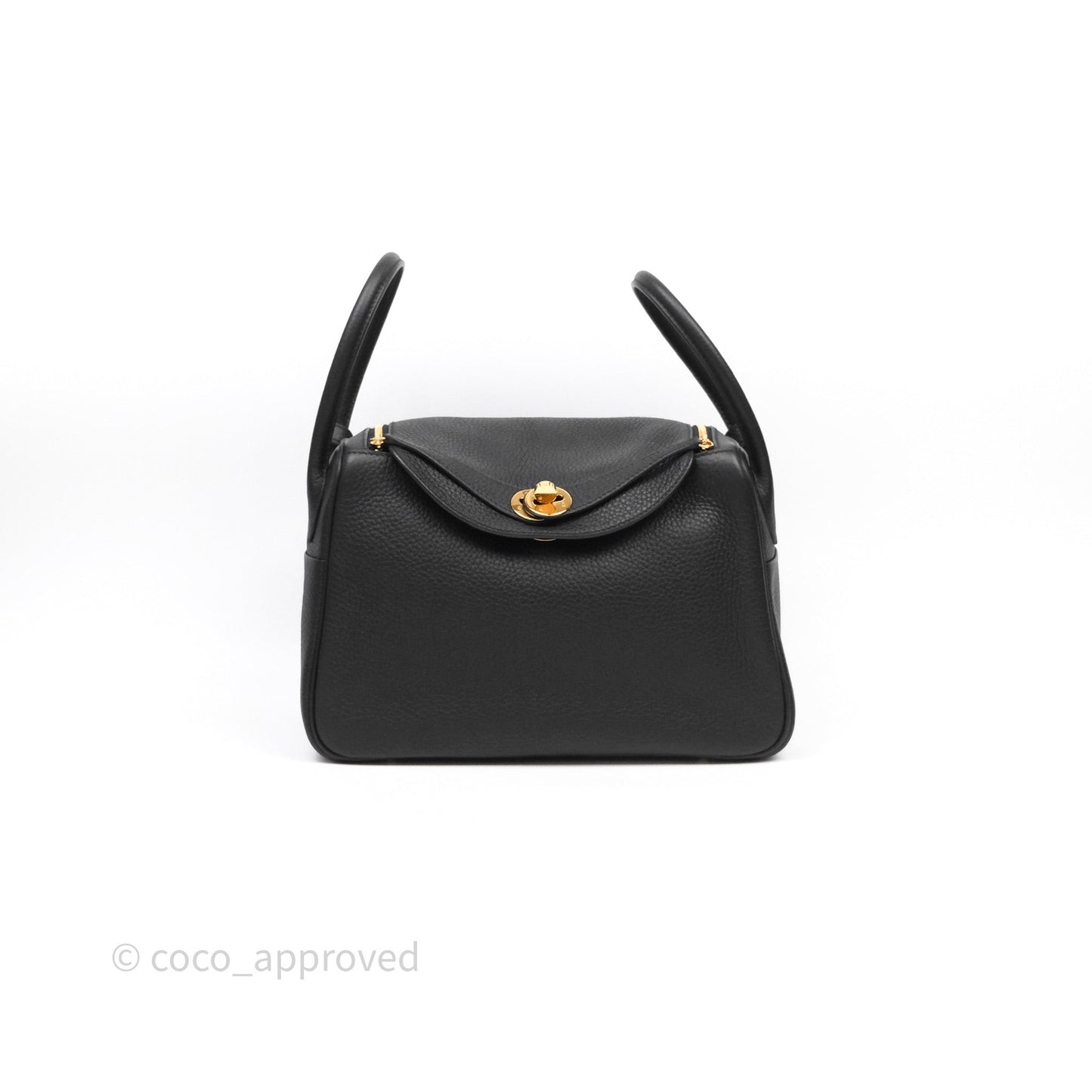 Hermes Lindy 26 Black Noir 89 Clemence Gold Hardware
