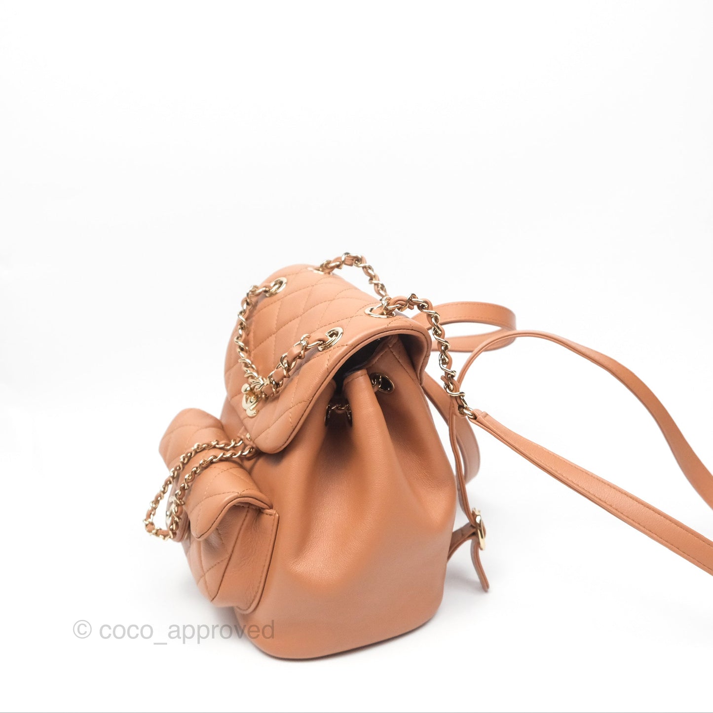 Chanel Small Duma Drawstring Backpack Camel Calfskin 24P