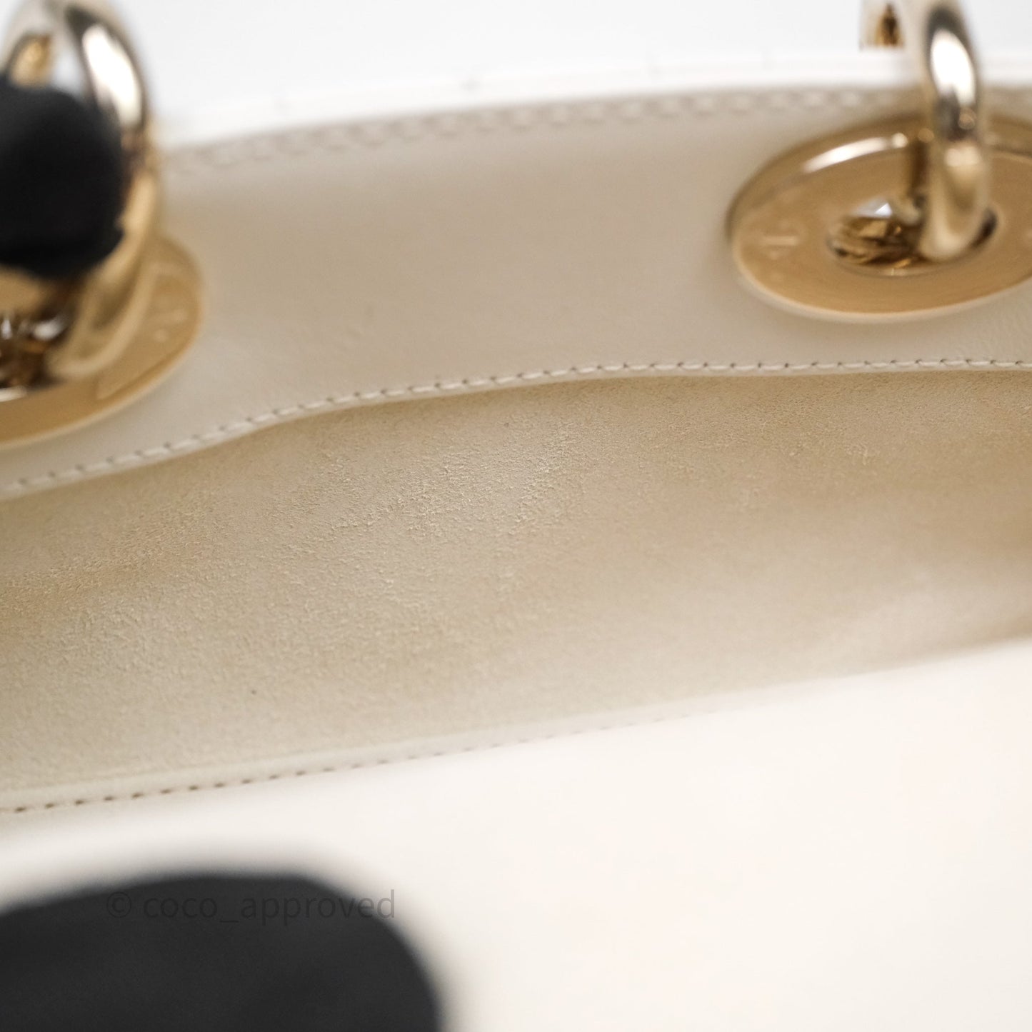 Christian Dior Mini Lady D-Joy White Light Gold Hardware