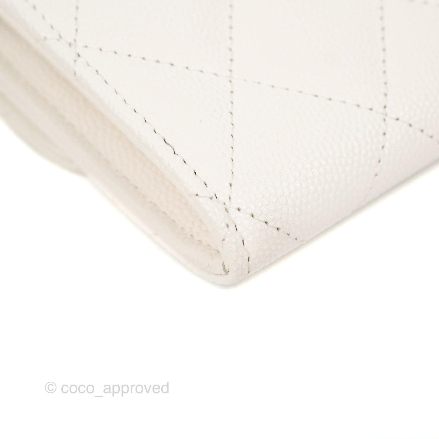 Chanel Mini Wallet With Chain White Caviar Gold Hardware