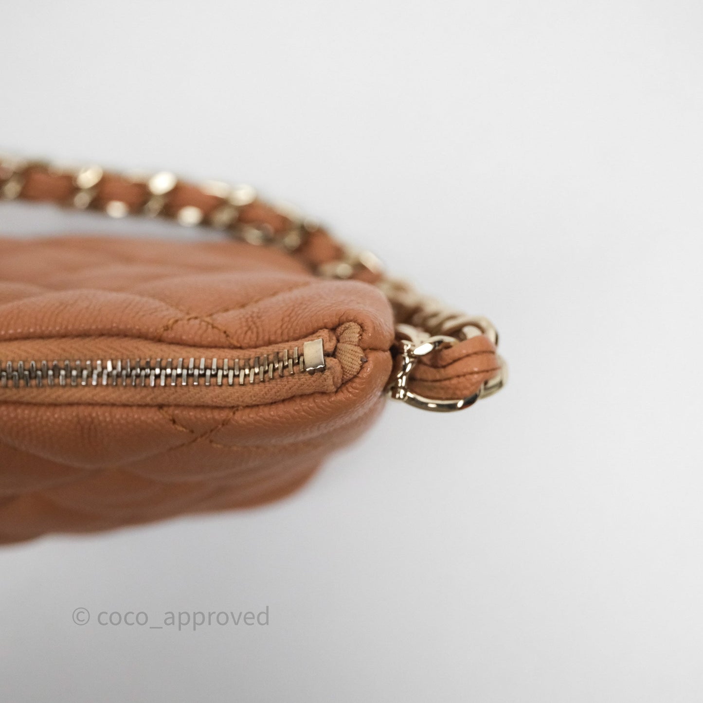 Chanel Small Hobo Shoulder Bag Caviar Beige Gold Hardware