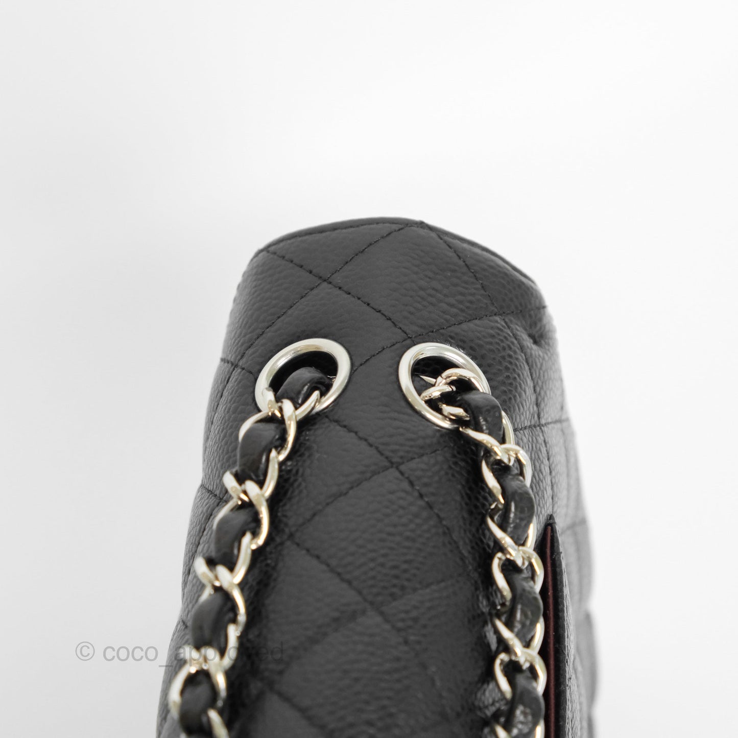 Chanel Classic M/L Medium Flap Quilted Black Caviar Silver Hardware