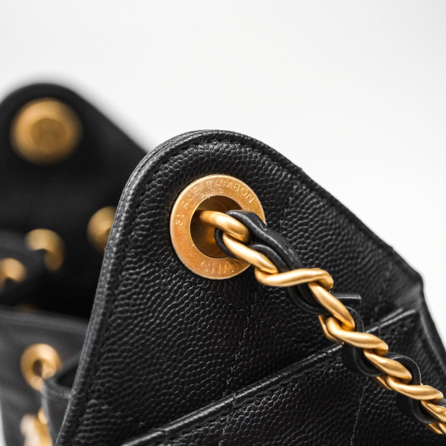 Chanel 25 Mini Black Caviar Aged Gold Hardware