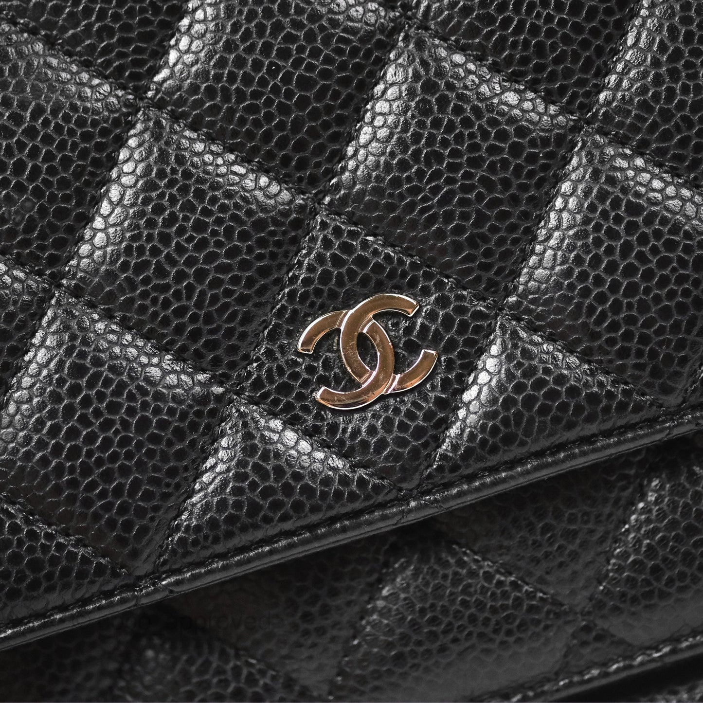 Chanel Quilted Classic Wallet On Chain WOC Black Caviar Silver Hardware