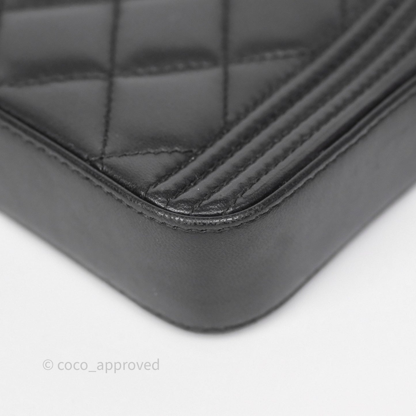 Chanel Boy Double Zip Clutch On Chain So Black Lambskin