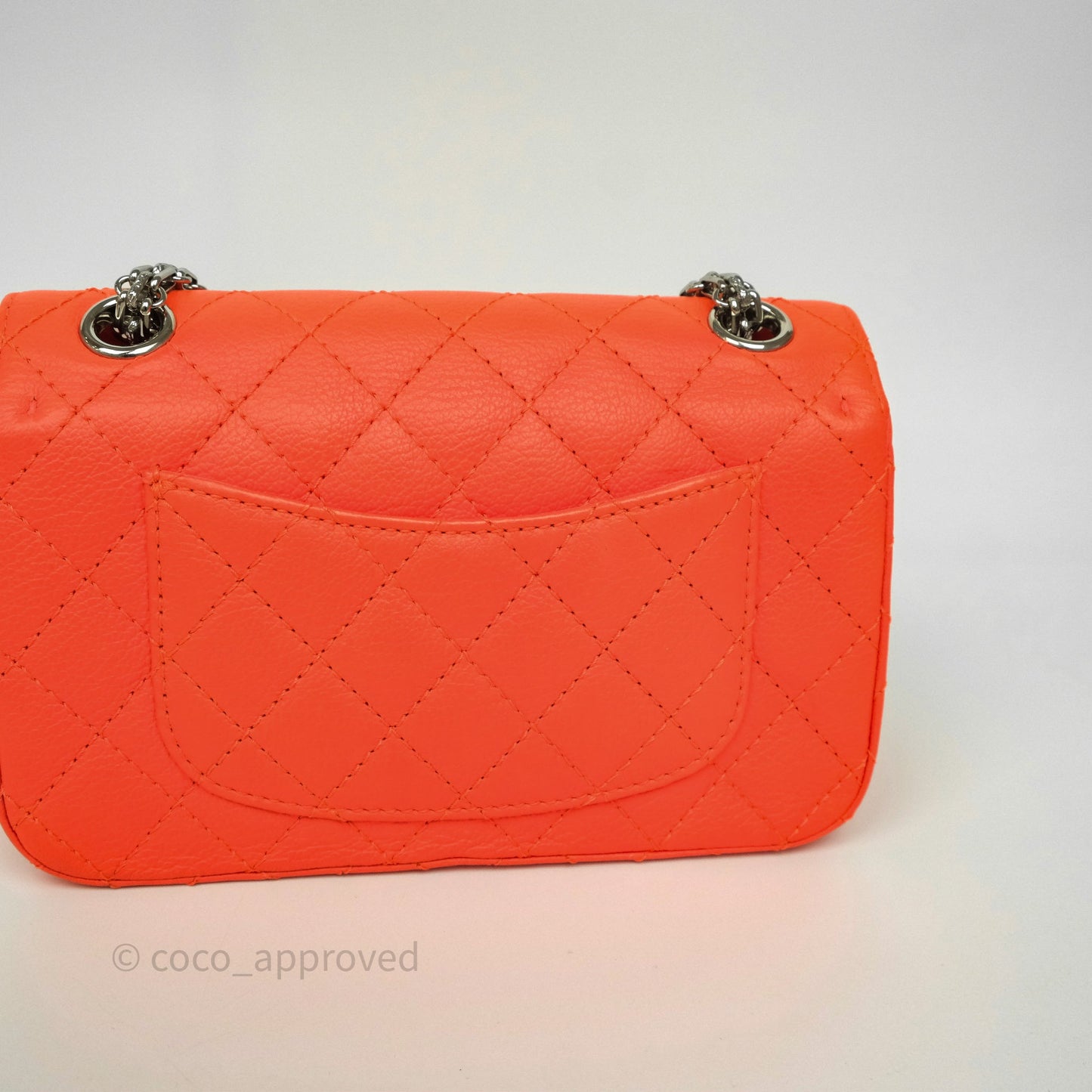 Chanel Mini Reissue 224 Tangerine Orange Goatskin Silver Hardware