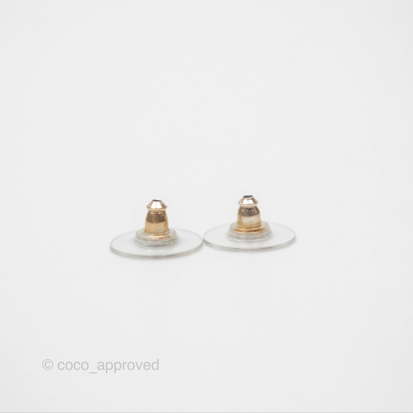 Chanel CC Heart Earrings Gold Tone 21P