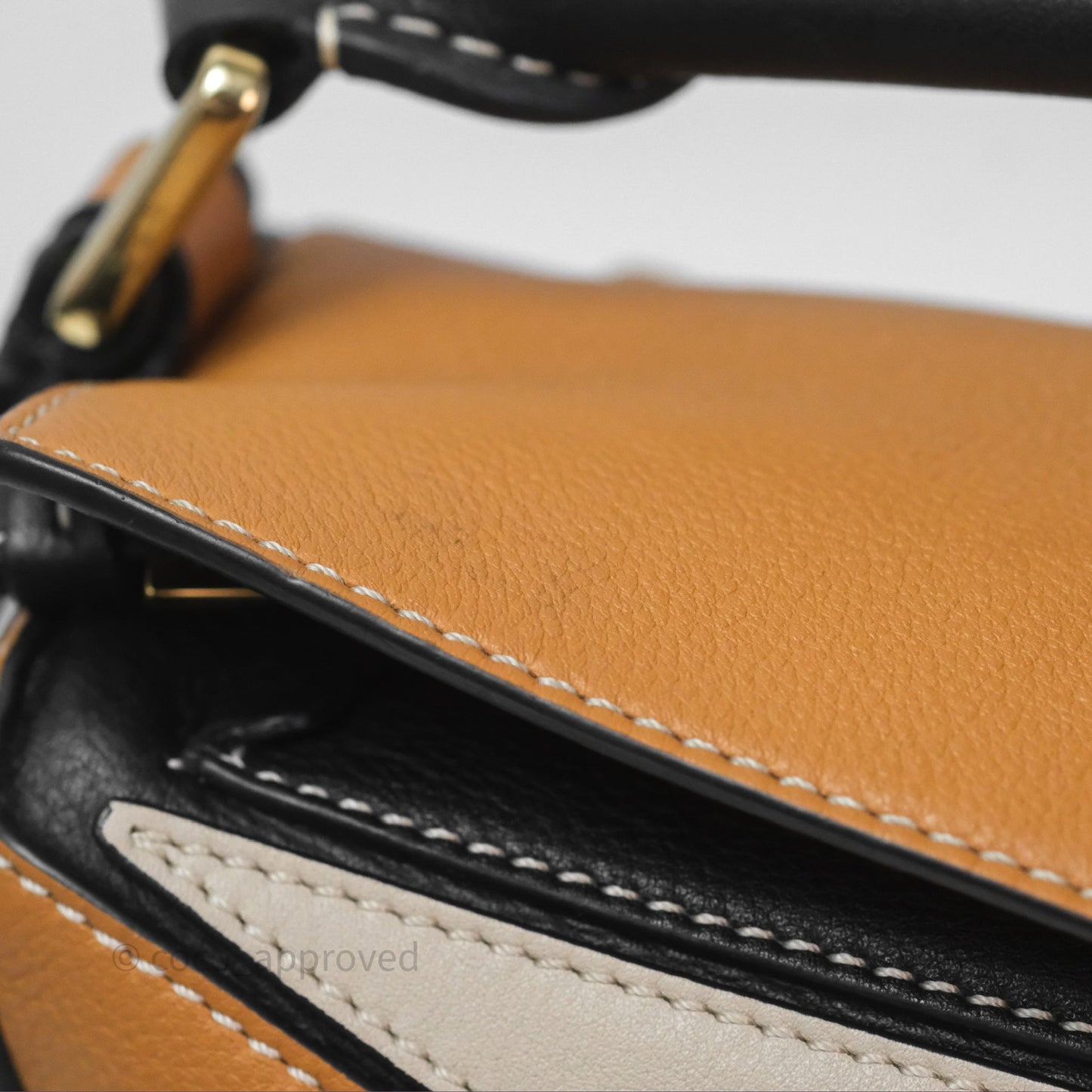 Loewe Small Puzzle Bag Amber/ Light Oat Calfskin Gold Hardware