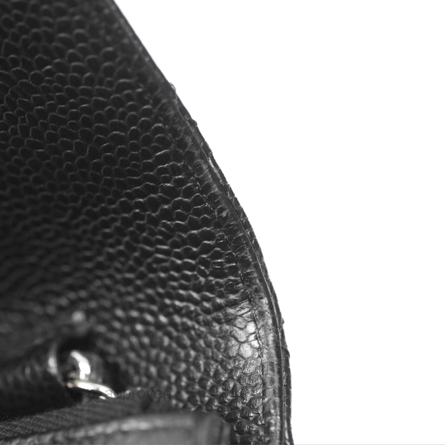 Chanel Quilted Classic Wallet On Chain WOC Black Caviar Silver Hardware