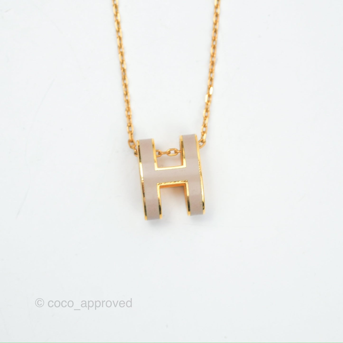 Hermès Pop H Marron Glace Pendant Necklace Gold Hardware