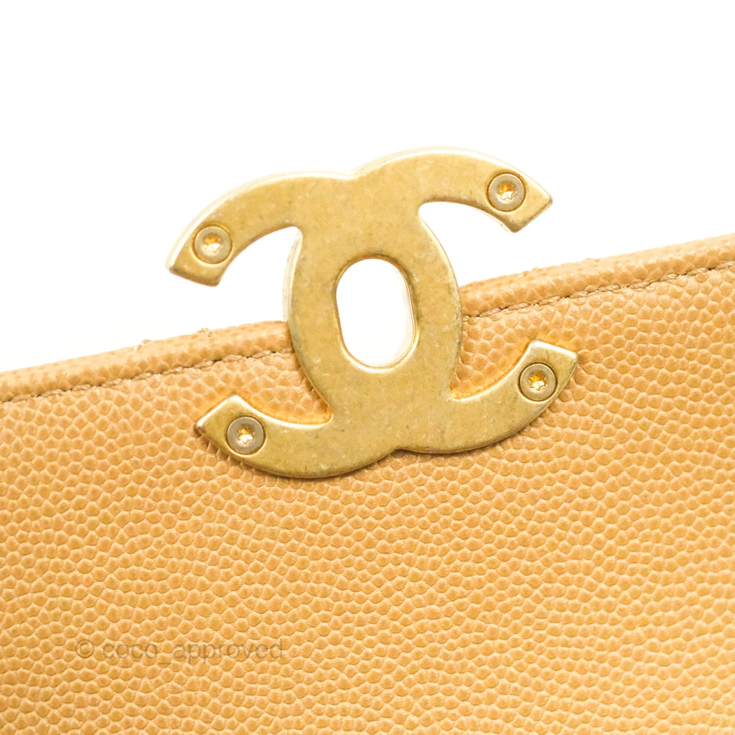 Chanel Mini Messenger Bag Beige Caviar Gold Hardware 21K