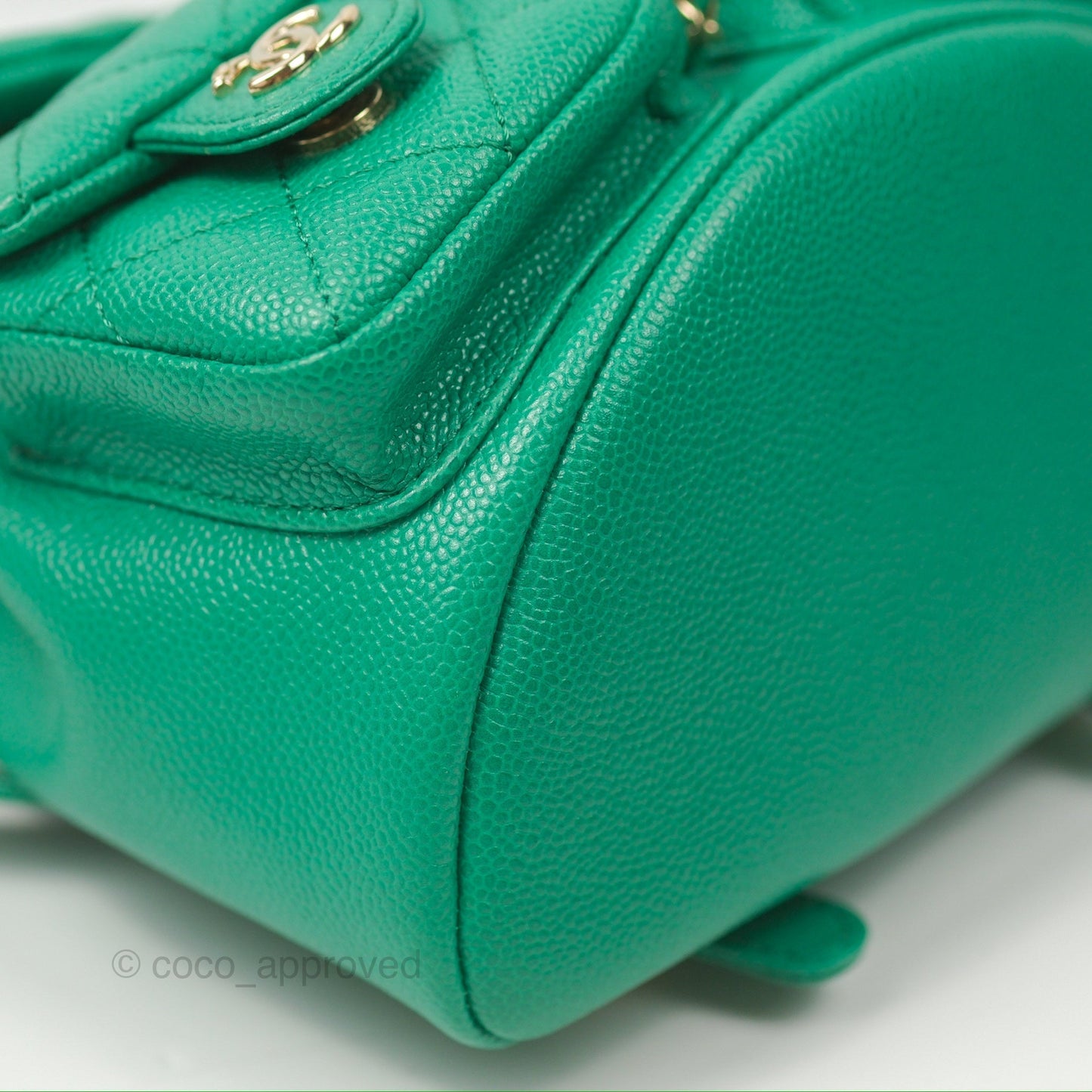 Chanel Duma Backpack Small Green Caviar Gold Hardware 23P