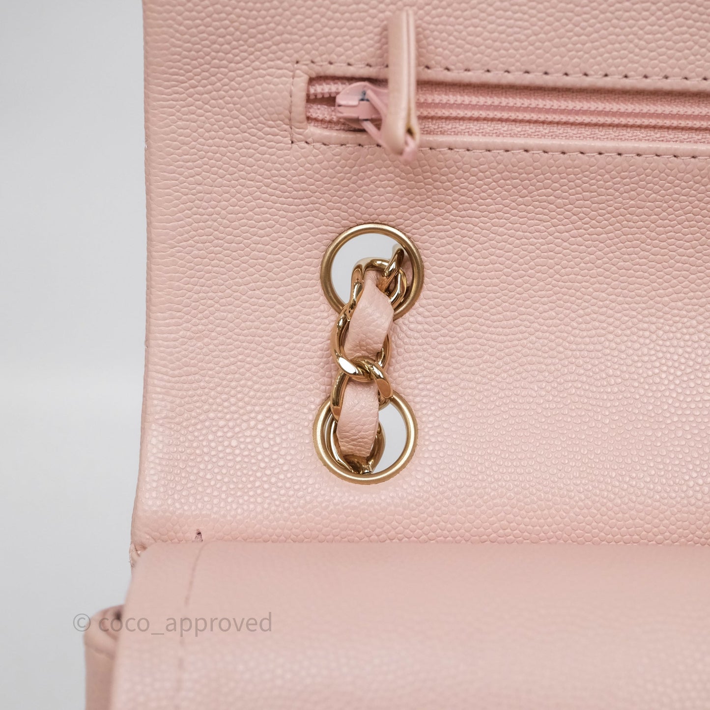 Chanel Classic M/L Medium Flap Quilted Pink Caviar Gold Hardware