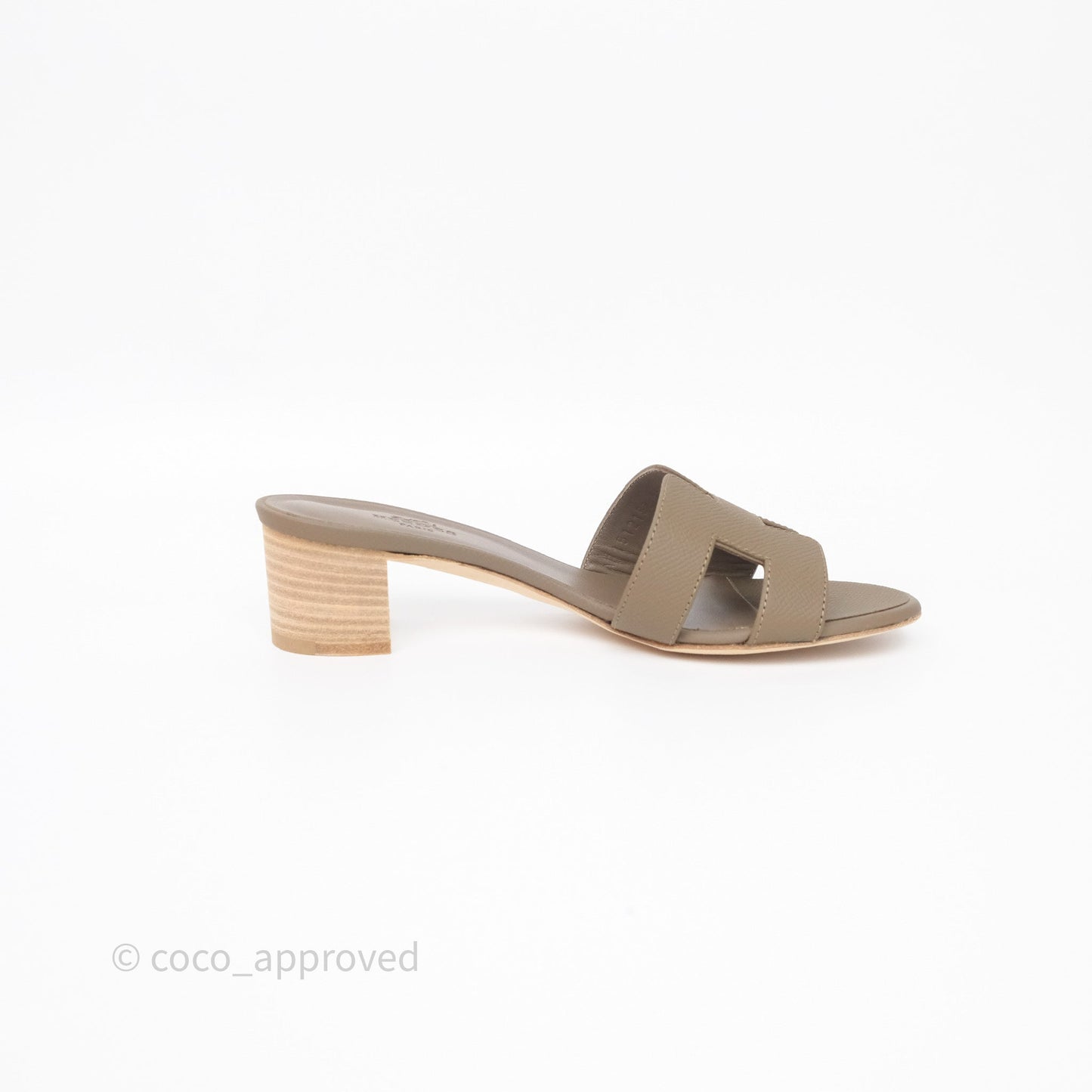 Hermès Oasis Sandals Etoupe 18 Epsom Size 35.5
