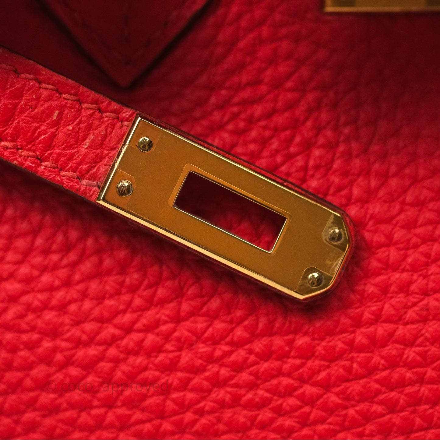 Hermès Birkin 25 Retourne Rouge Tomate S5 Clemence Gold Hardware