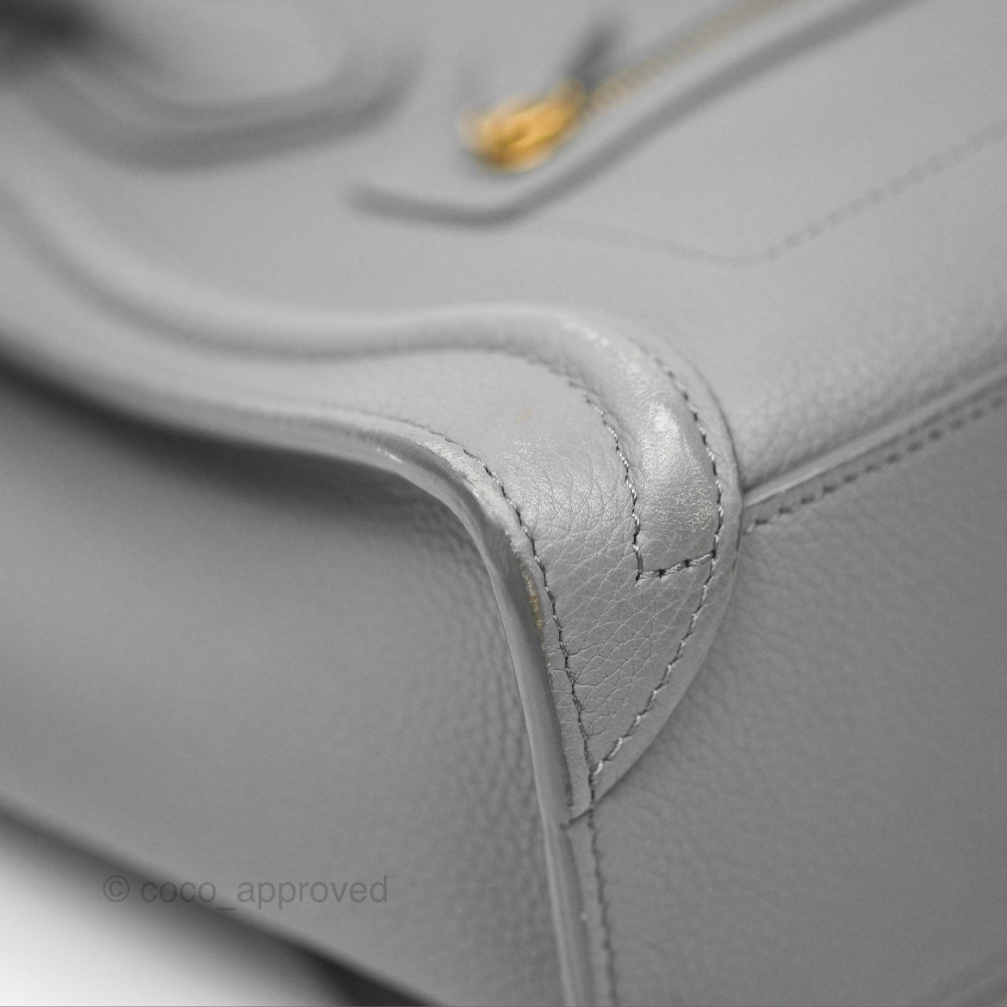 Celine Nano Luggage Bag Grey Drummed Calfskin