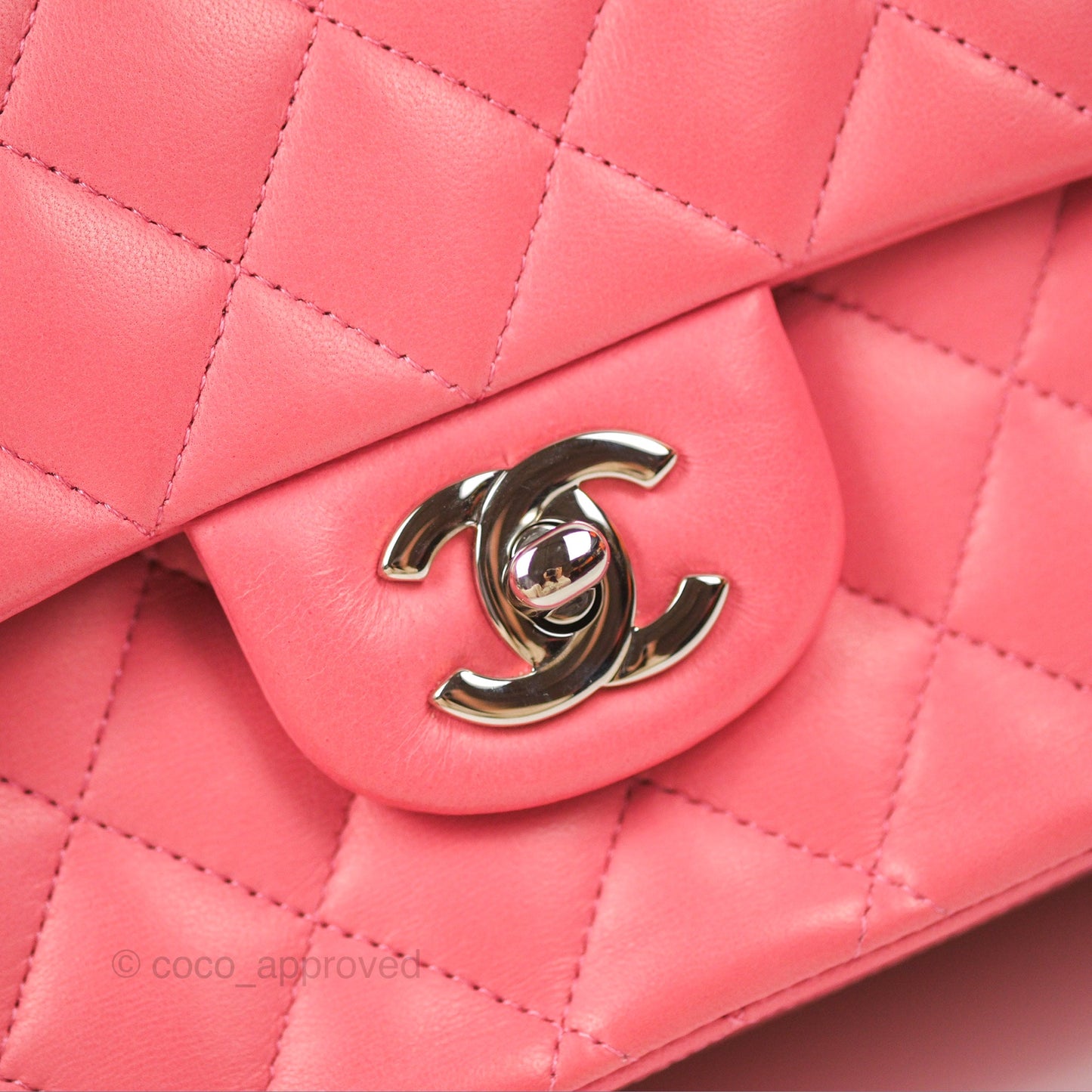 Chanel Classic M/L Medium Flap Quilted Pink Lambskin Silver Hardware
