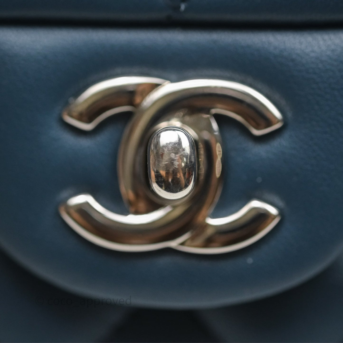 Chanel Quilted Mini Rectangular Navy Lambskin Silver Hardware