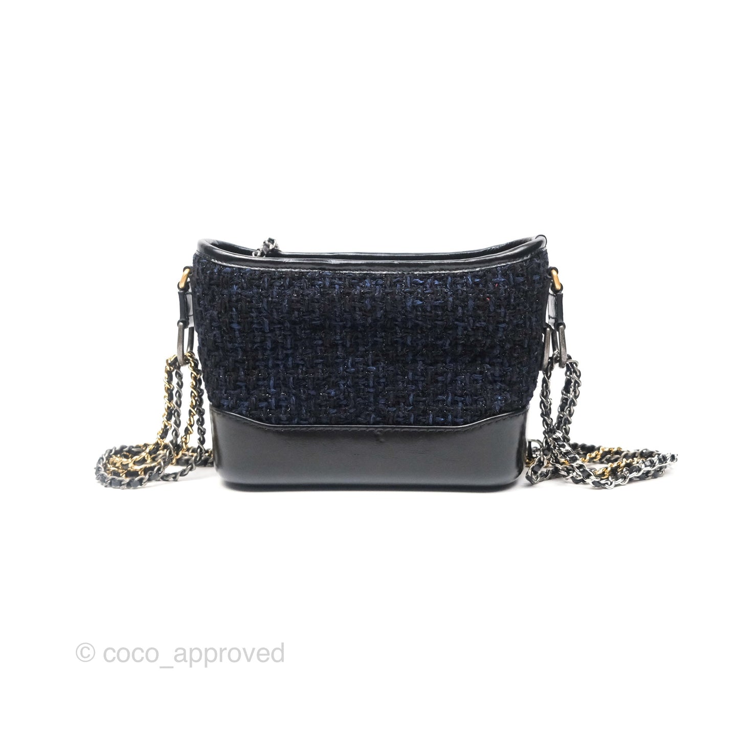 Chanel Small Gabrielle Hobo Black Navy Tweed