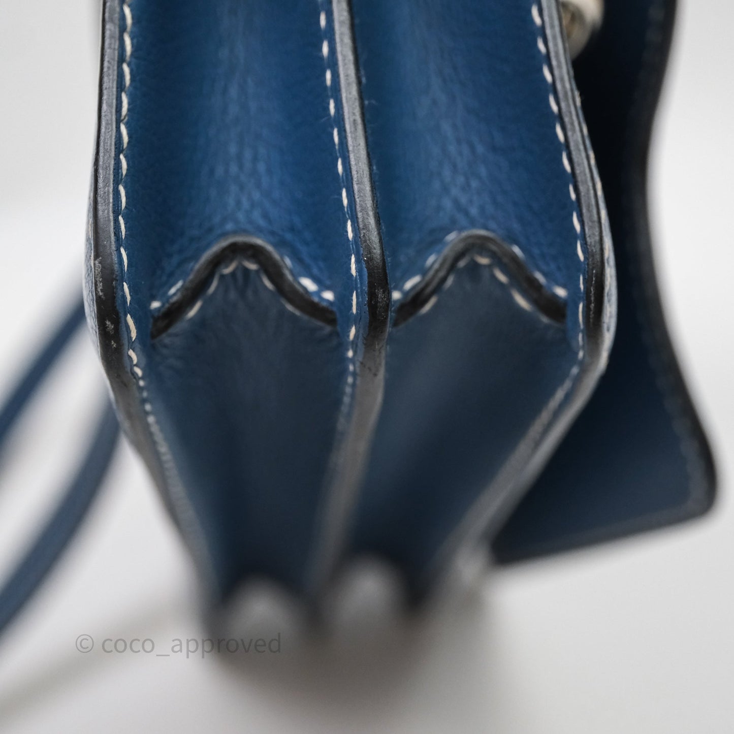 Hermès Roulis 23 Blue Evercolor Palladium Hardware