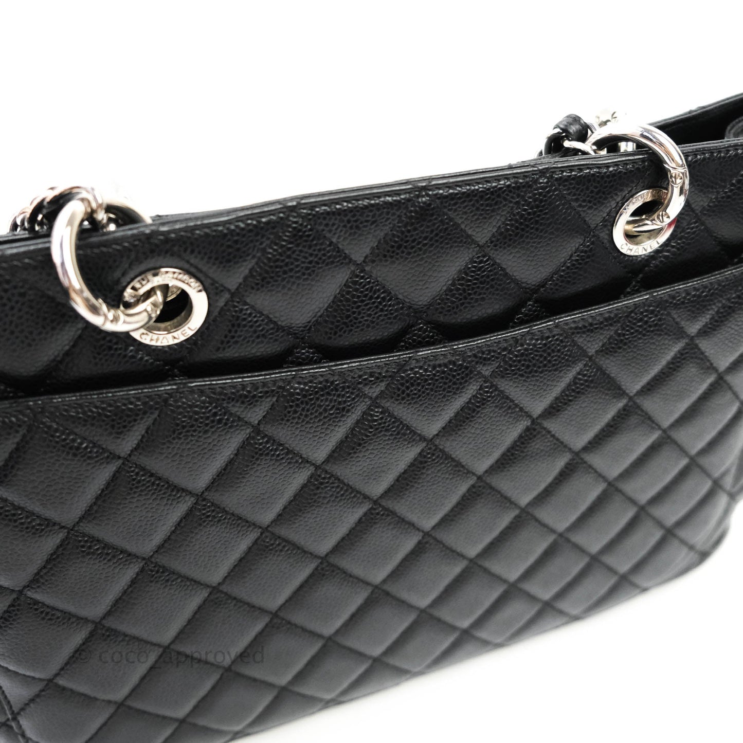 Chanel GST XL Black Caviar Silver Hardware