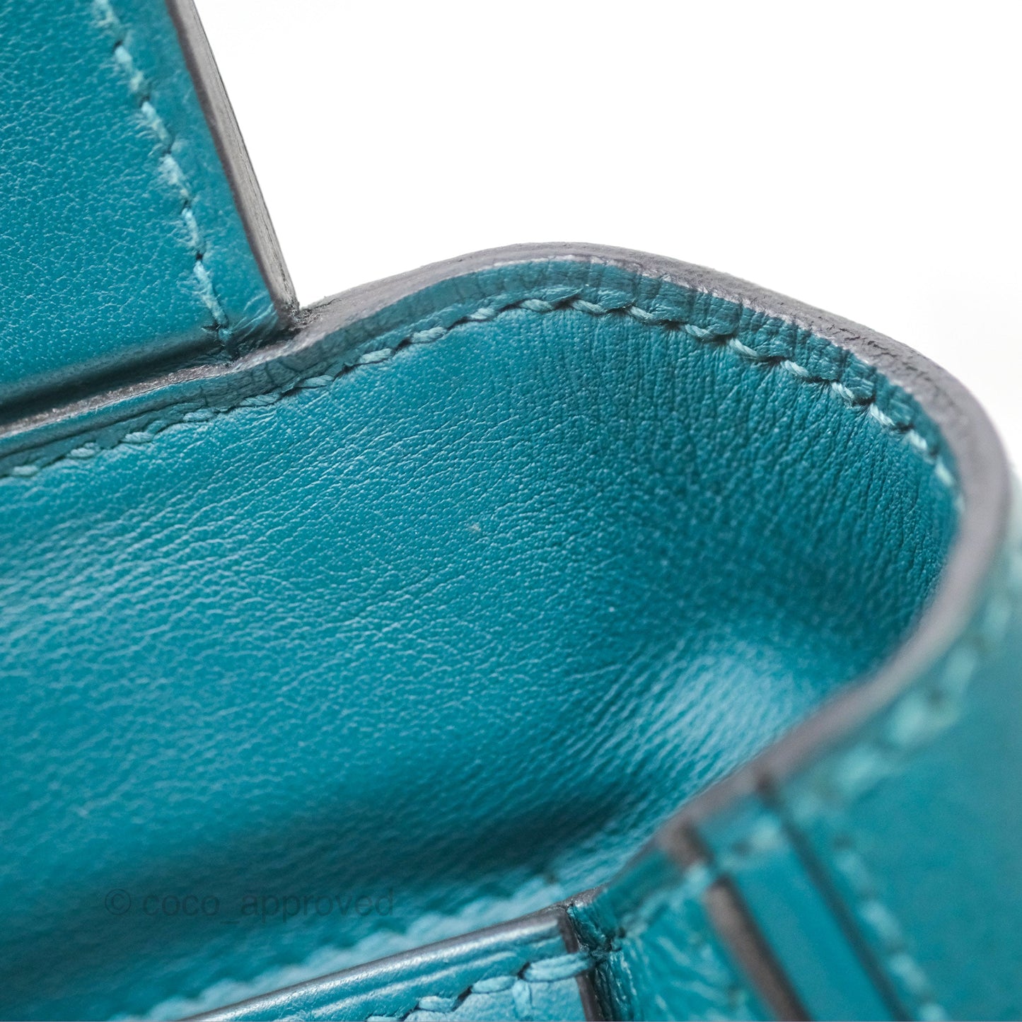 Hermès 24/24 21 Mini Vert Bosphore Evercolor Swift Palladium Hardware