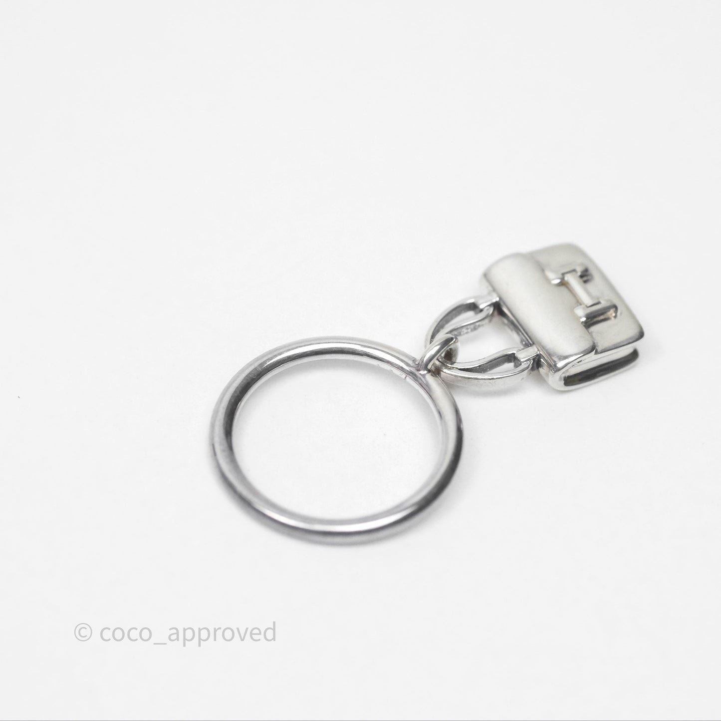 Hermès Amulettes Constance Ring in Sterling Silver Size 53