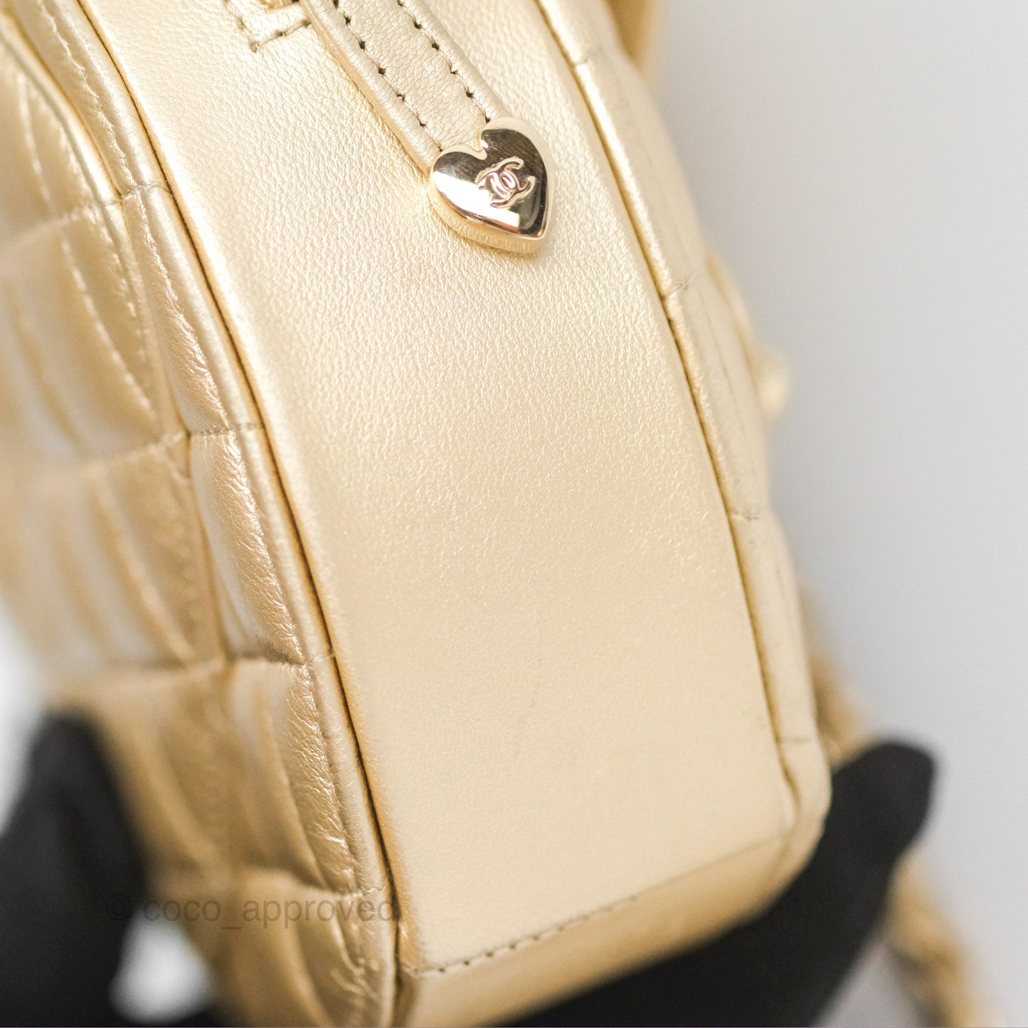 Chanel Small Heart Bag Gold Lambskin Gold Hardware 22S
