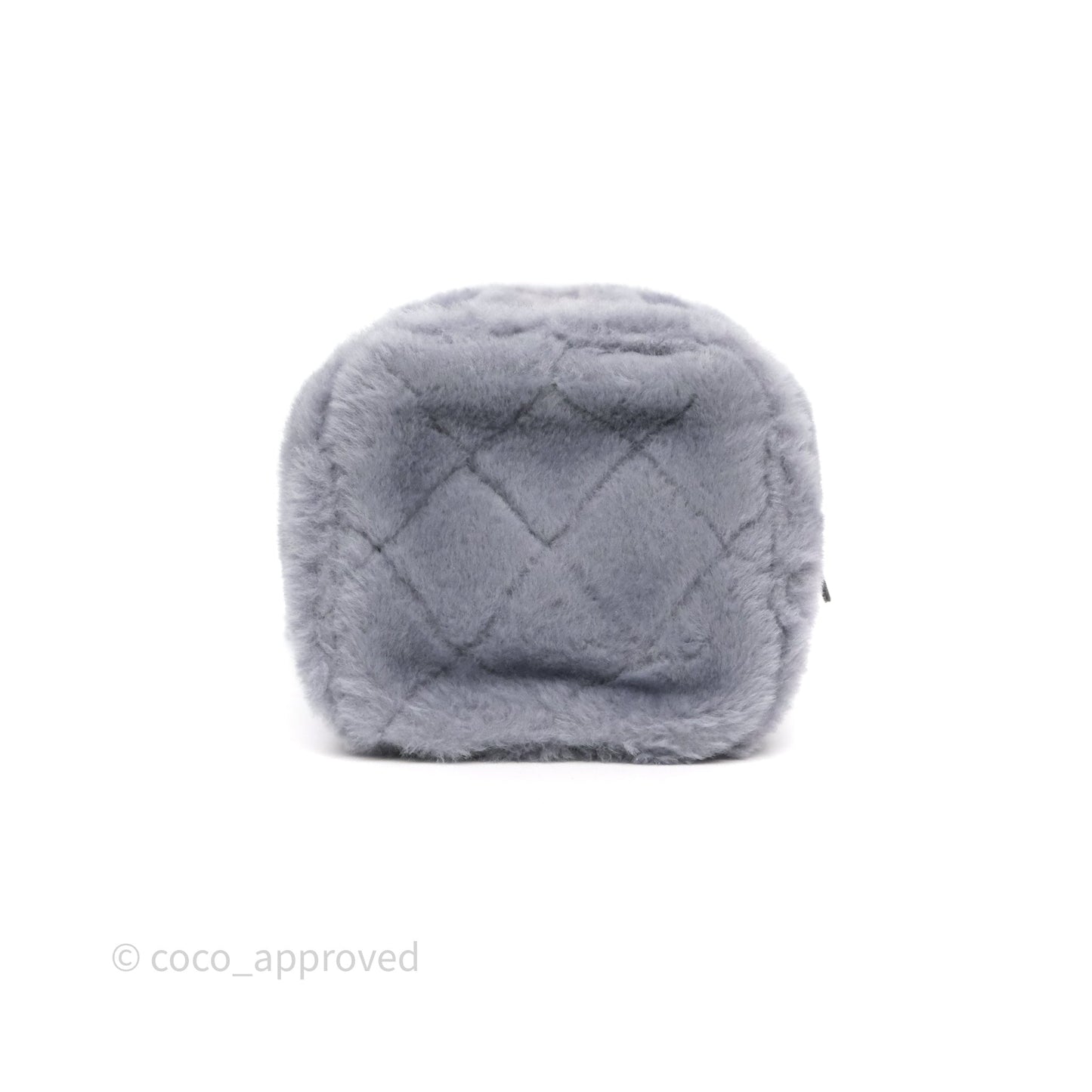 Chanel Vanity Case Grey Shearling Lambskin Gold Hardware 22A
