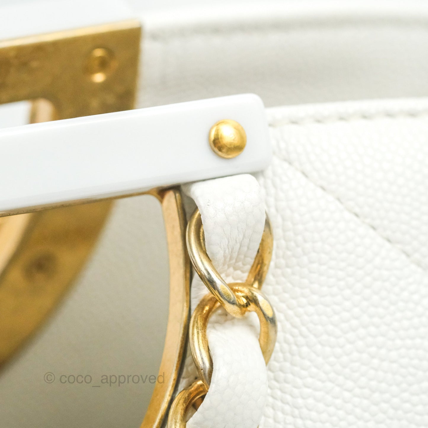 Chanel A Real Catch Shopping Bag White Caviar