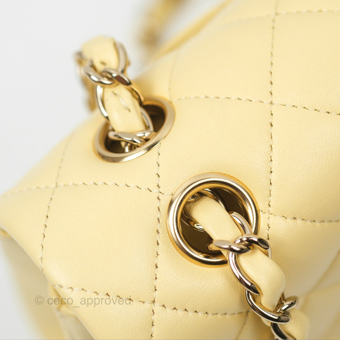Chanel Classic M/L Medium Flap Quilted Yellow Lambskin Gold Hardware