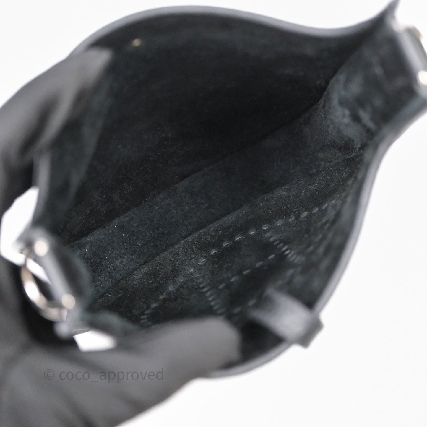 Hermès Mini Evelyne 16 Noir 89 Clemence Palladium Hardware