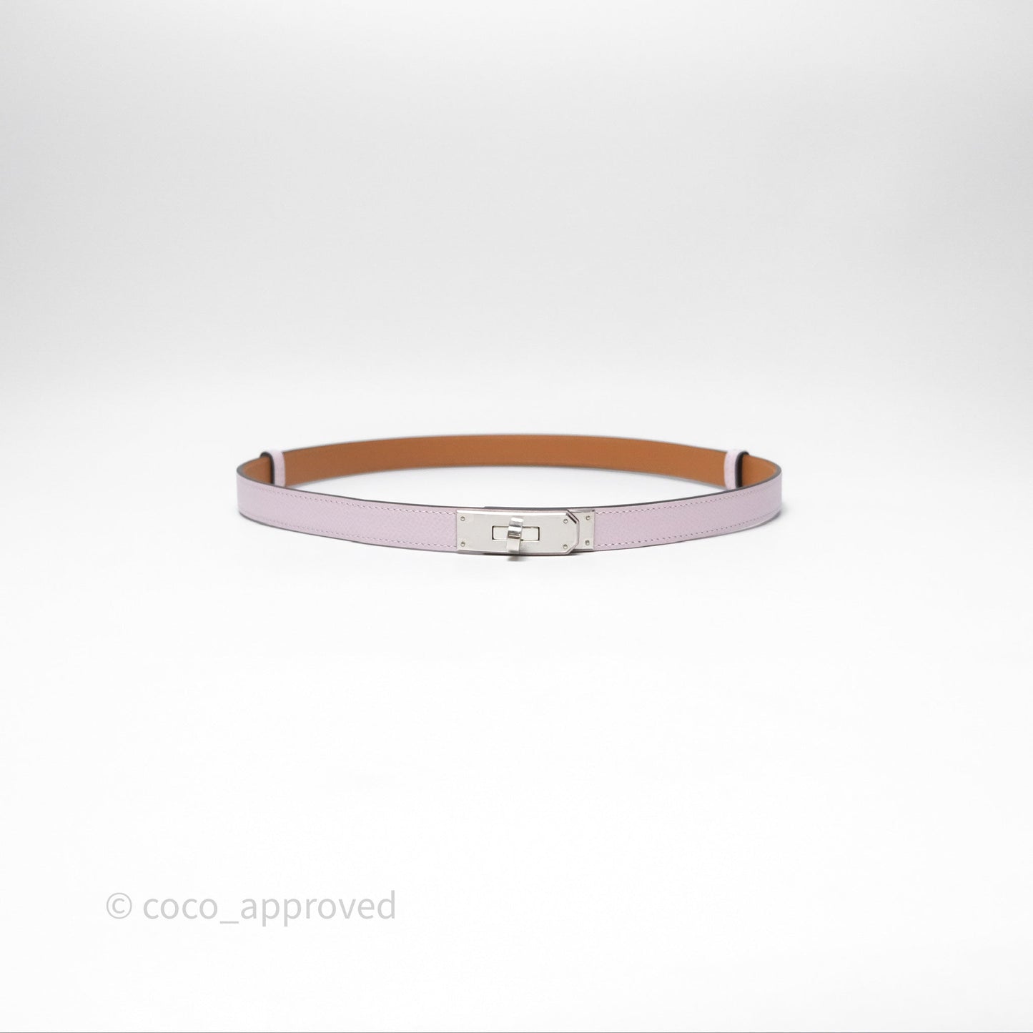 Hermès Epsom Kelly Pocket 18 Belt Mauve Pale 09 Palladium Hardware