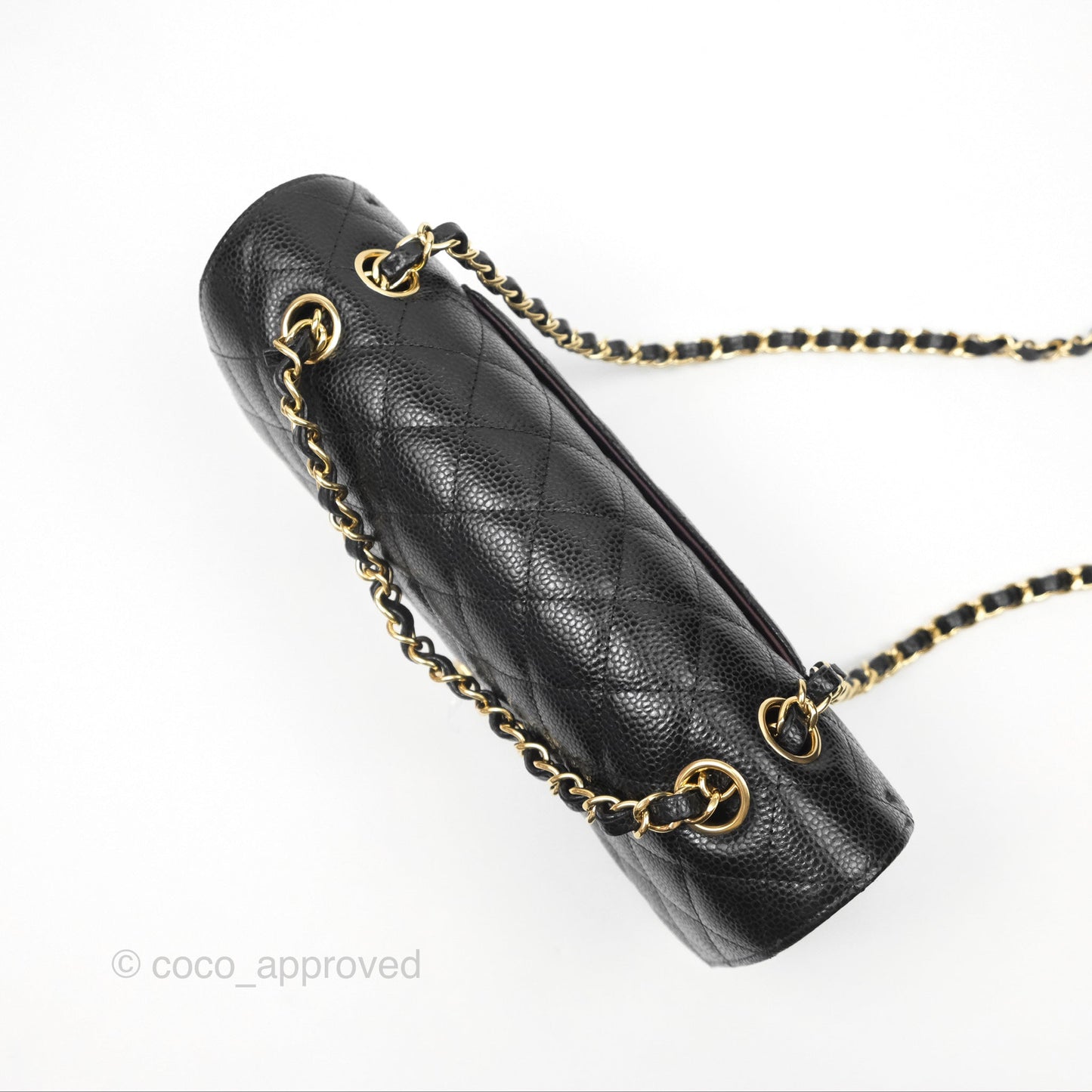 Chanel Classic M/L Medium Flap Quilted Black Caviar Gold Hardware