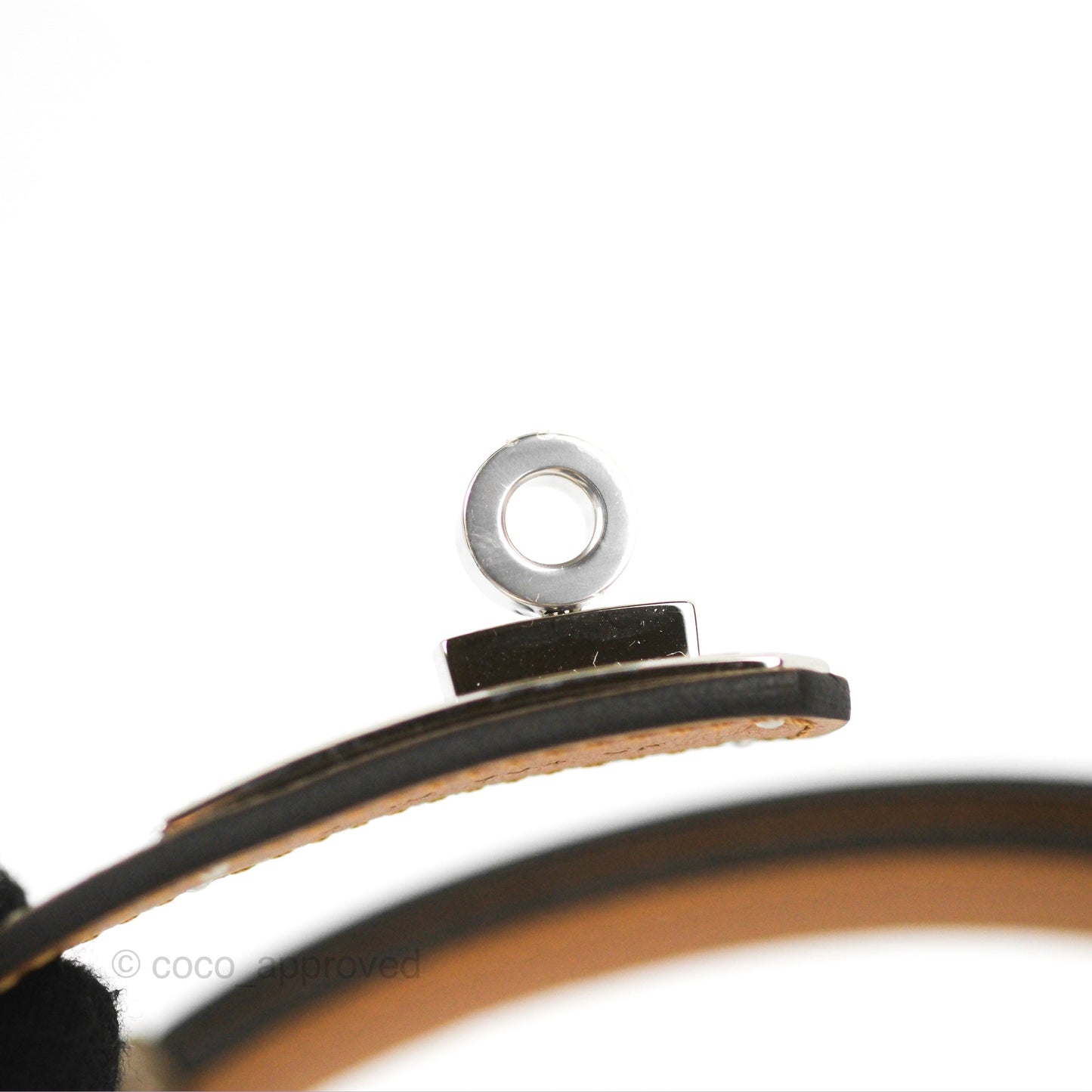 Hermès Kelly Buckle Belt Etoupe Epsom Palladium Hardware