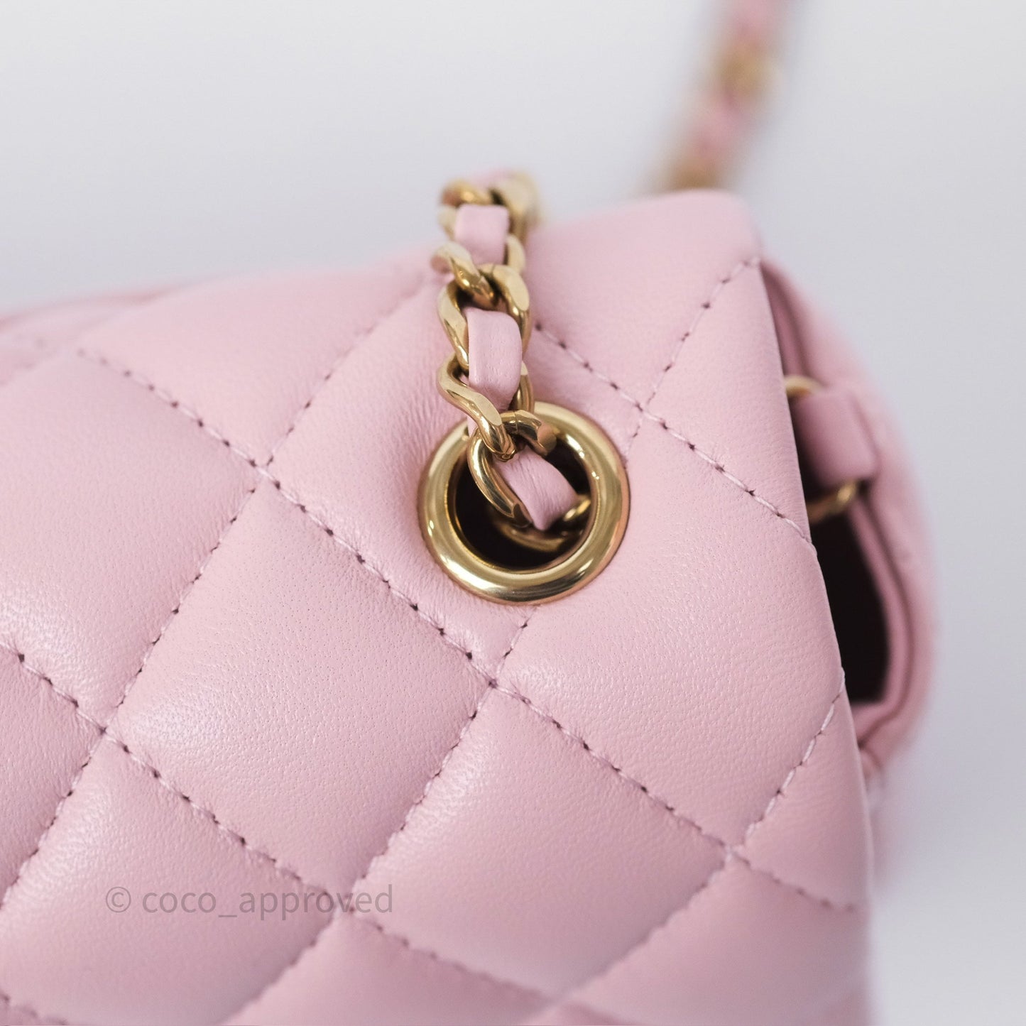 Chanel Quilted Extra Mini Rectangular Flap Pink Lambskin Gold Hardware