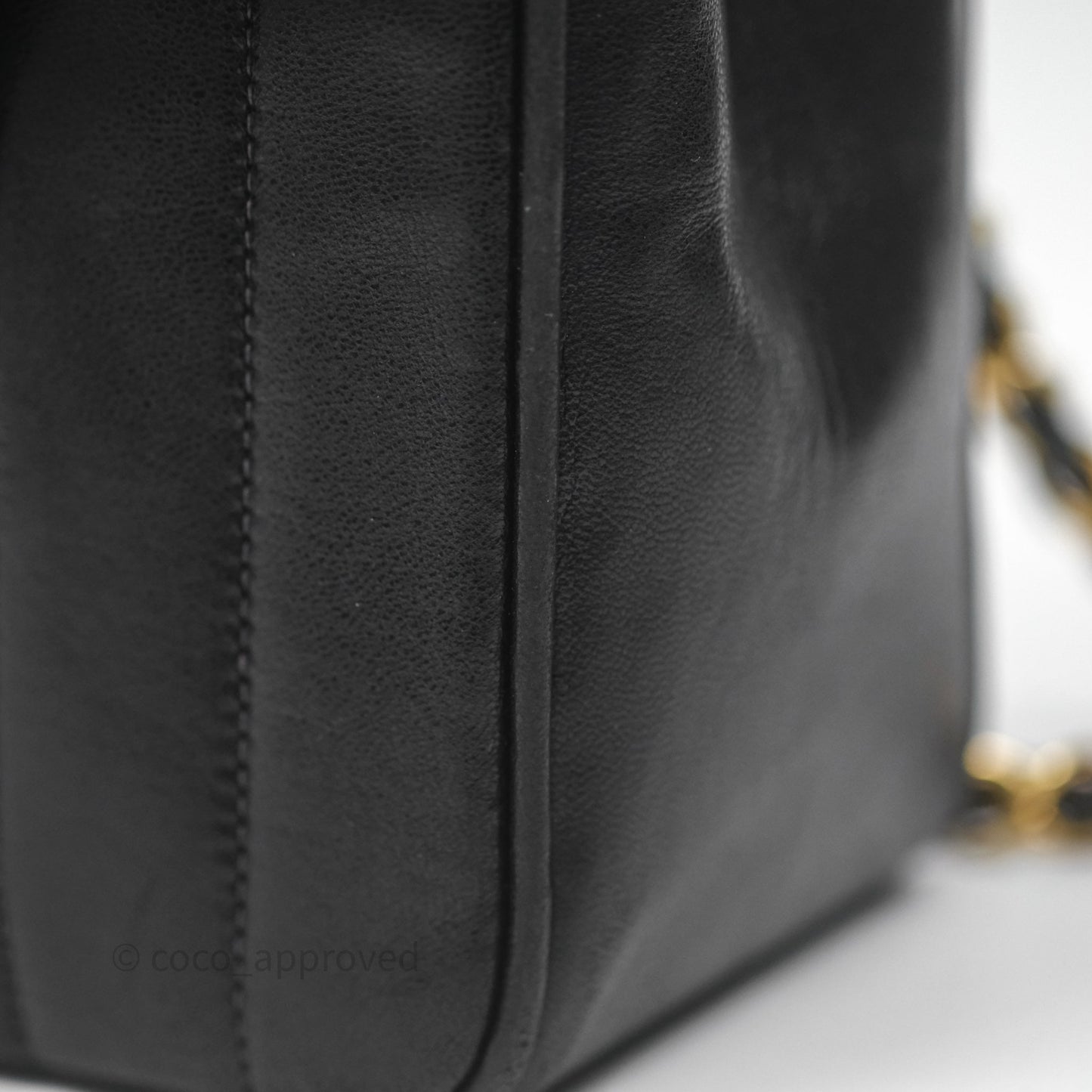 Chanel Vintage Chevron Envelope Flap Bag Black Lambskin 24K Gold Hardware