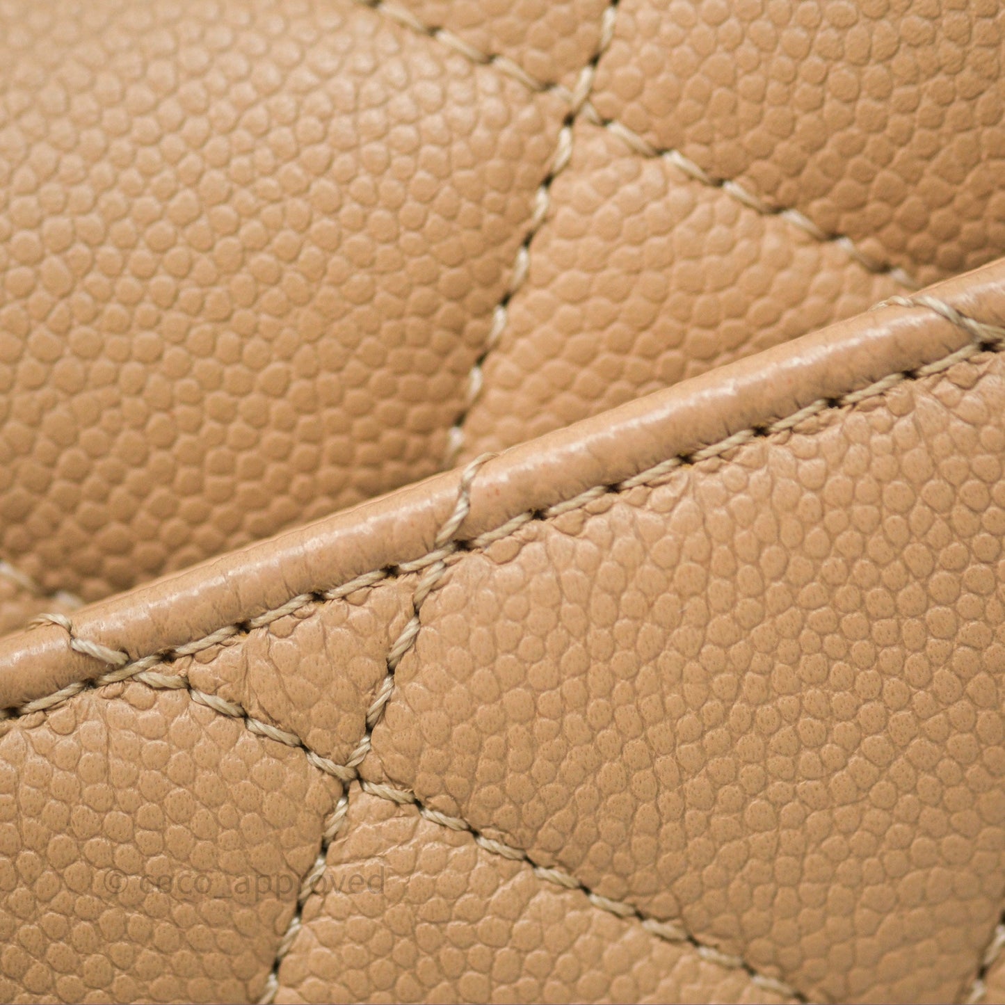 Chanel Quilted Small Business Affinity Flap Beige Caviar Gold Hardware