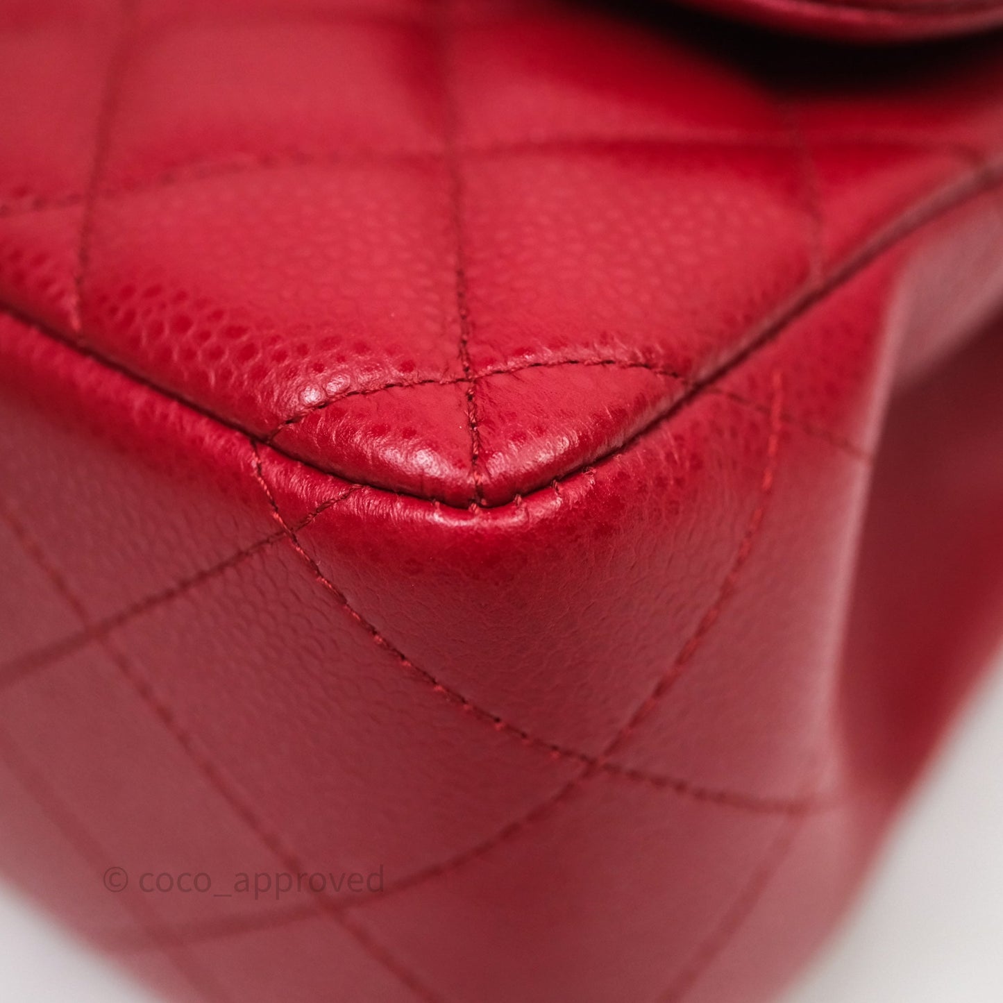 Chanel Jumbo Double Flap Red Caviar Silver Hardware⁣⁣