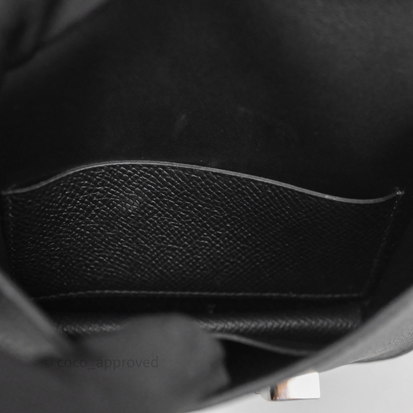 Hermès Constance Slim Wallet Noir 89 Epsom Palladium Hardware