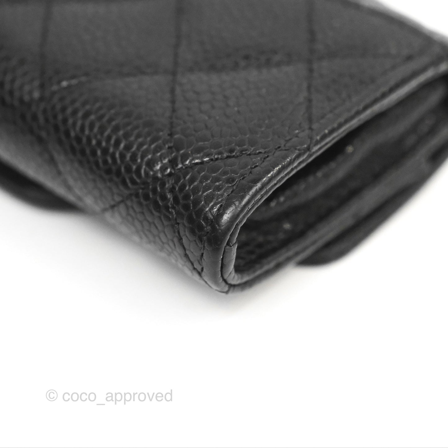 Chanel Classic Flap Card Holder Black Caviar Silver Hardware