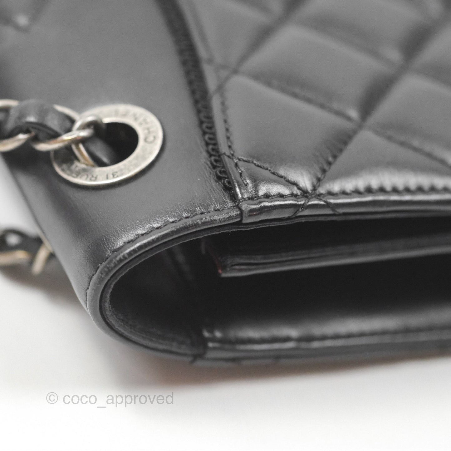 Chanel Quilted Ballerina Small Flap Bag Black Lambskin Ruthenium Hardware