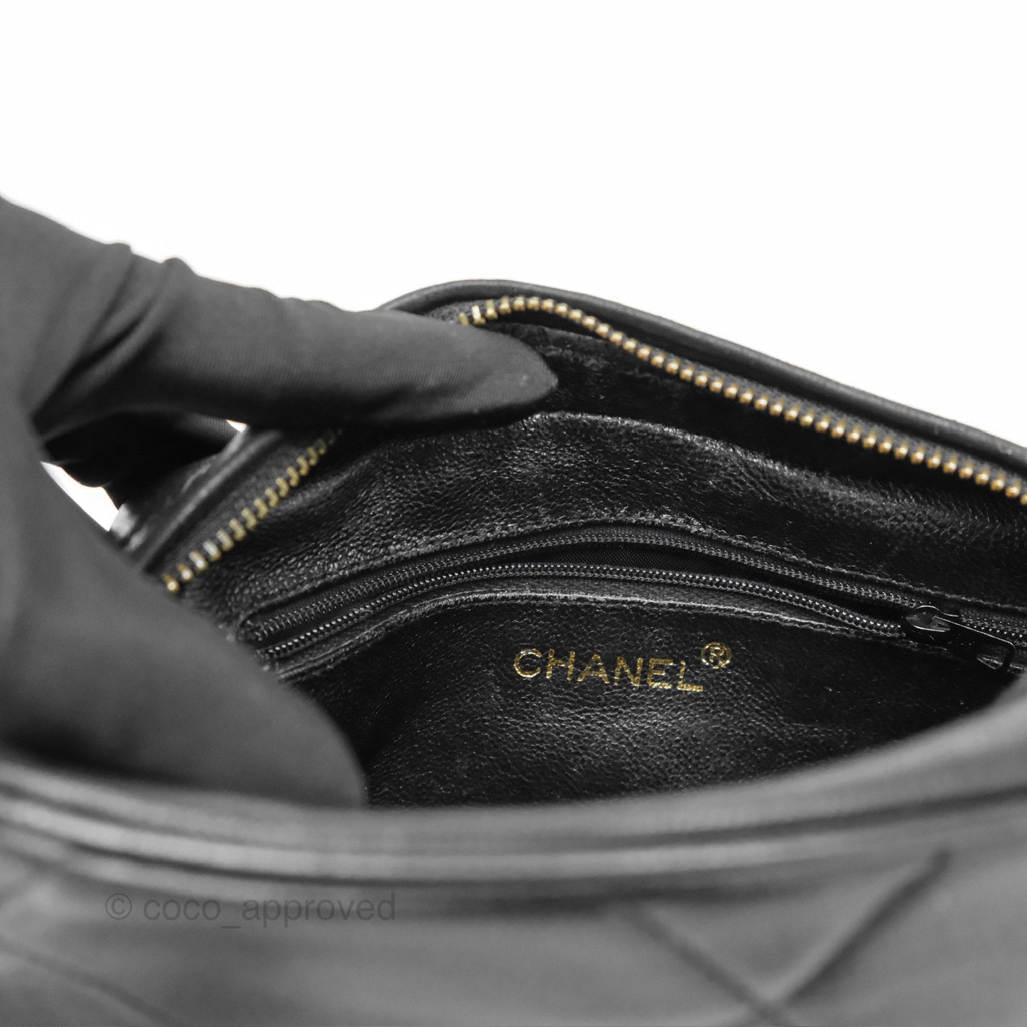 Chanel Vintage Small Camera Bag Black Lambskin Gold Hardware